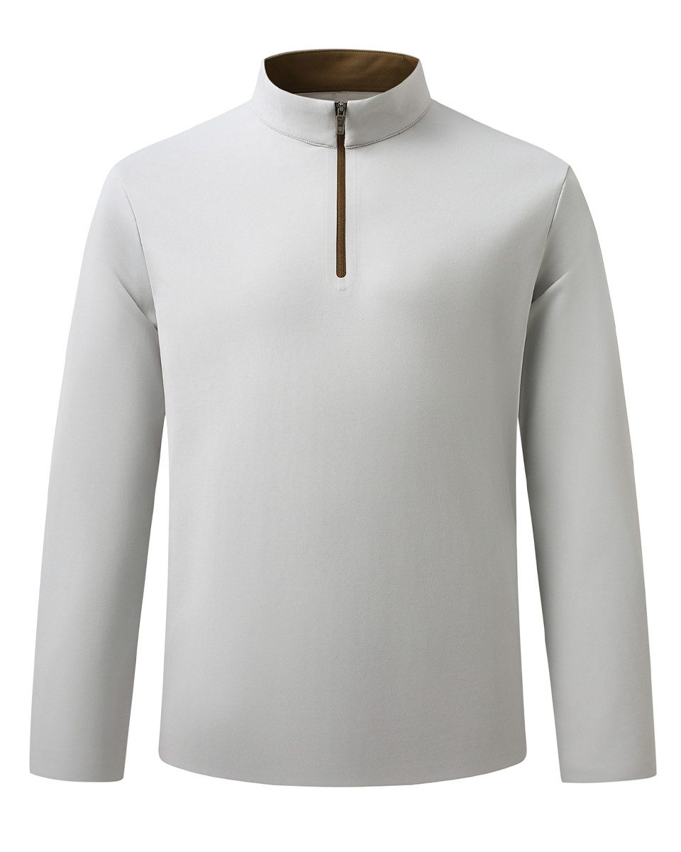 Allthemen Sweatshirt Bicolor Stehkragen Herren Sweatshirt Langarm mit Halbzip Freizeitstil