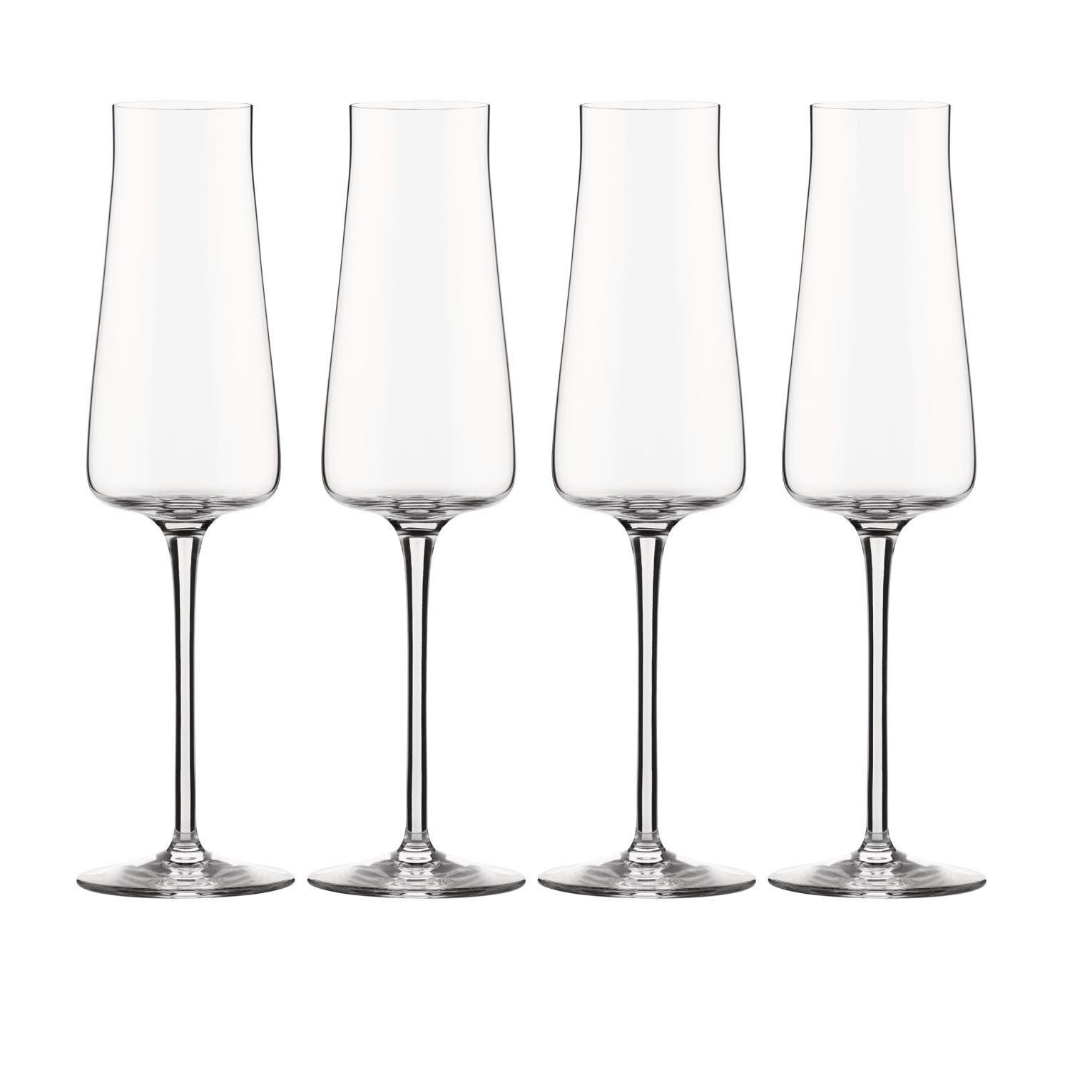 Alessi Champagnerglas Eugenia Sektflöte, Kristallglas, 4er Set