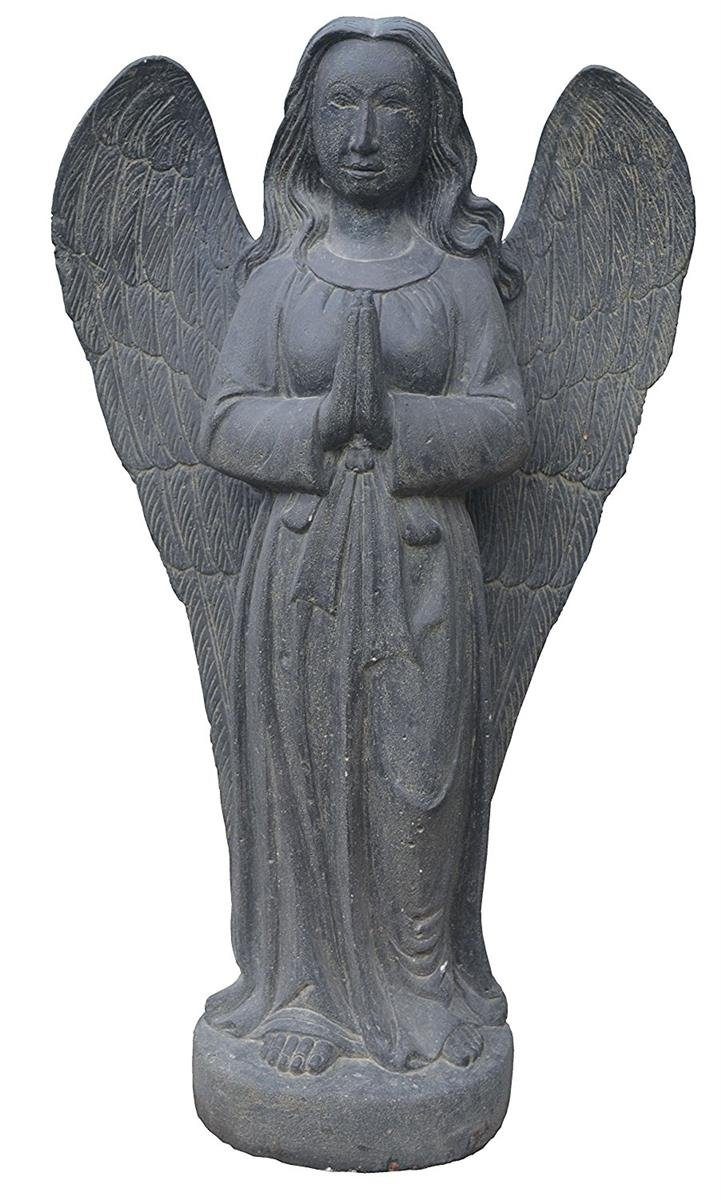 Krines Home Dekofigur Gartenfigur Engel 100 cm Steinguss/Steinfigur Statue, für Haus und Garten