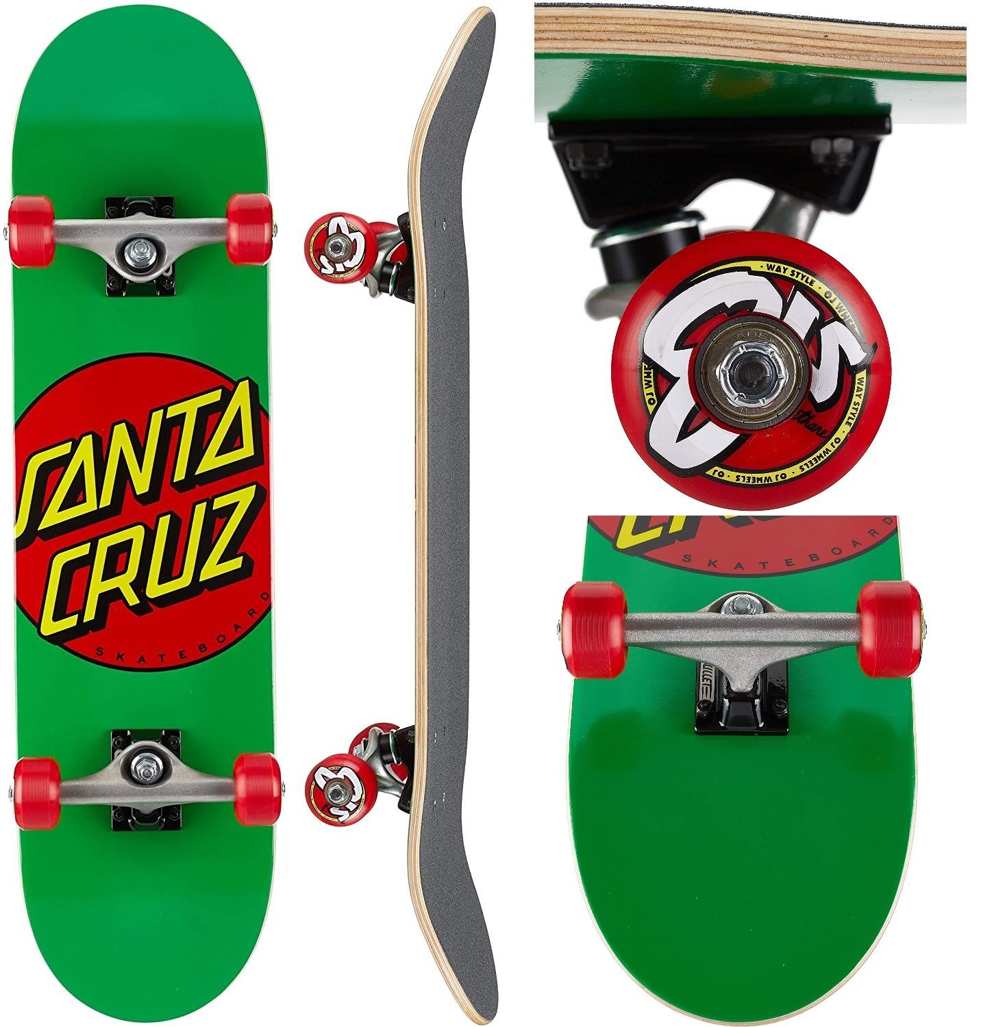 Skateboard Santa Cruz Classic Dot Skateboard 7,80'' x 31'' grün/rot