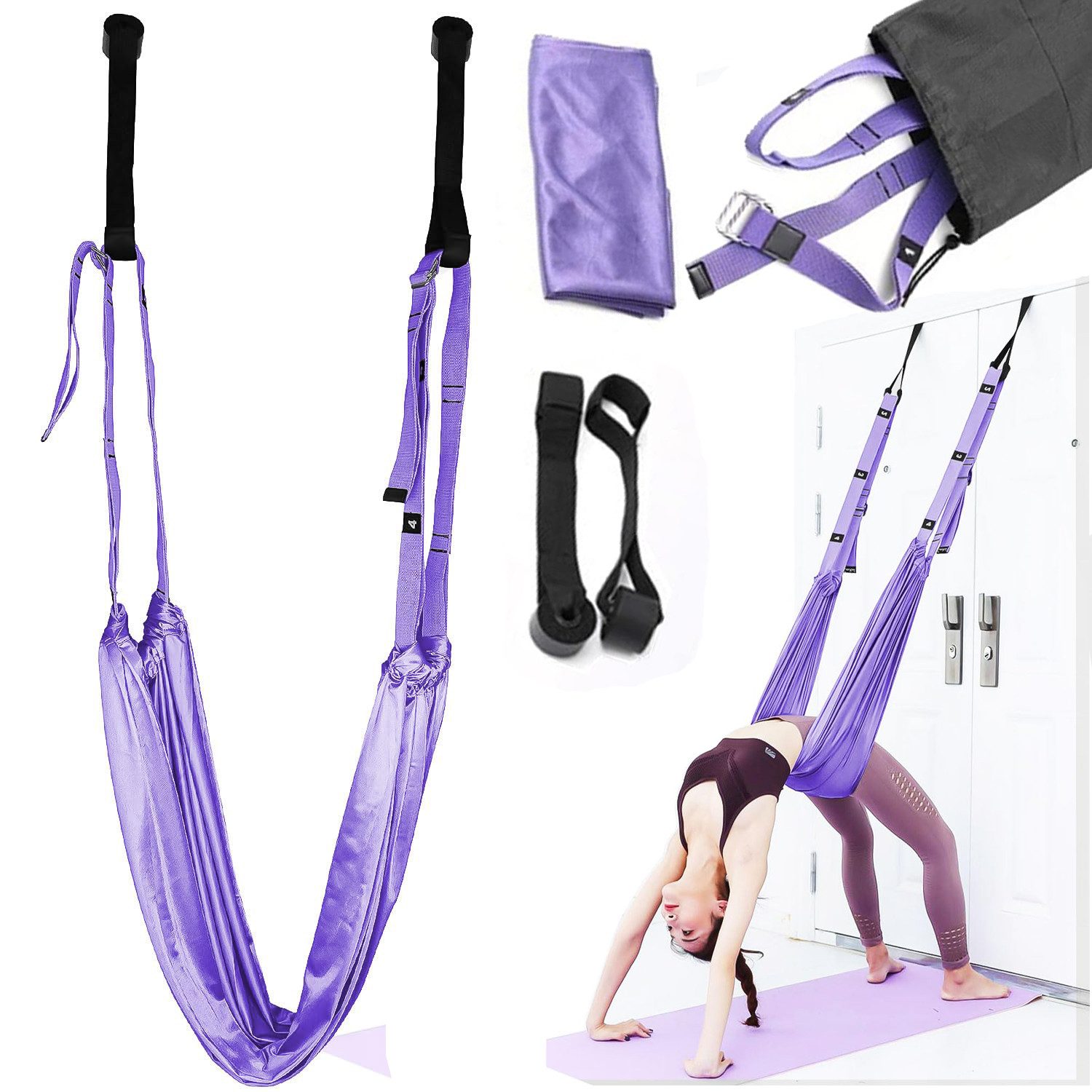 Yogagurt Verstellbarer Aerial Yoga Seil Fitnessgürtel, Rücken-Trainingsgürtel