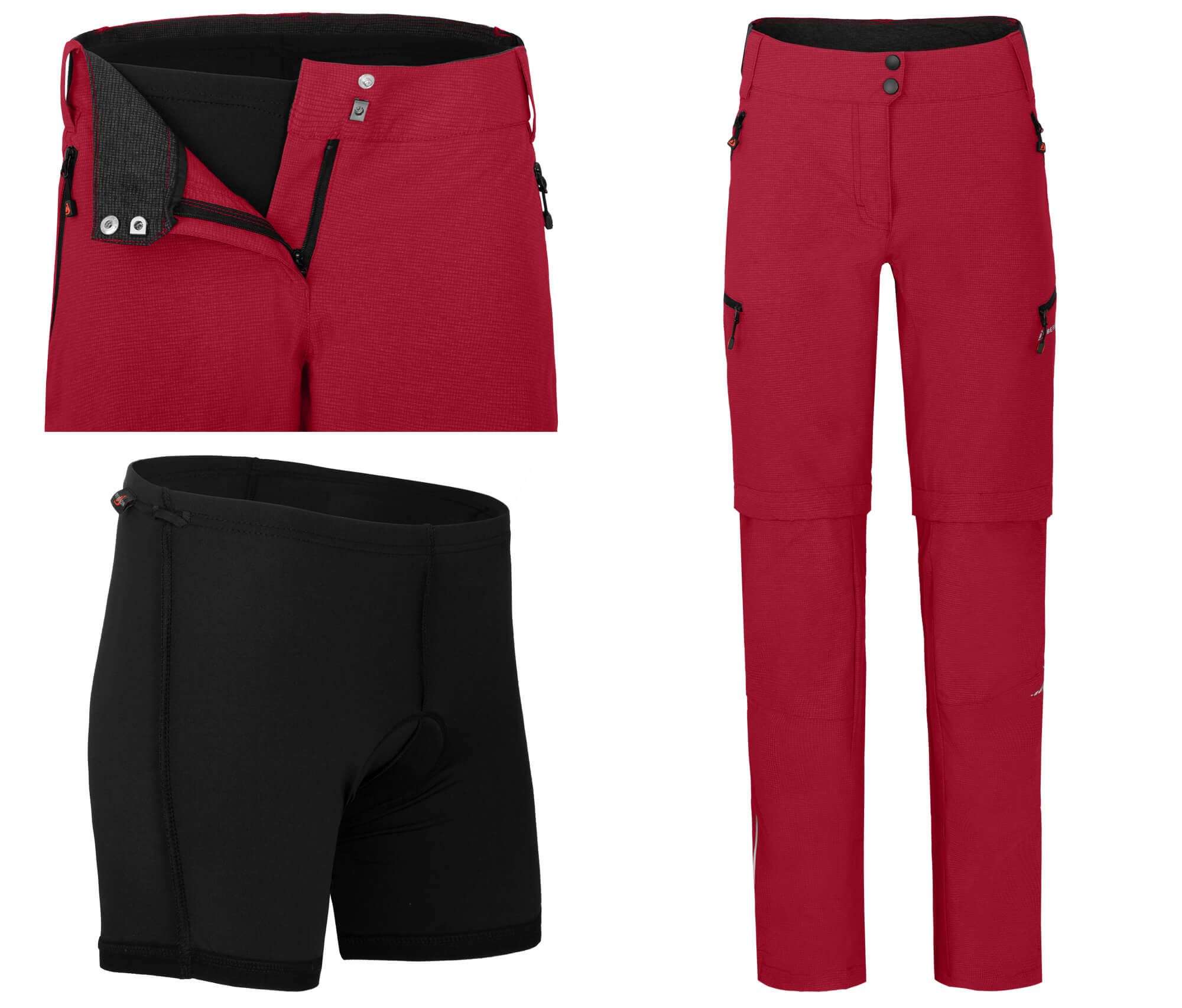 Bergson Fahrradhose VINA Zipp-off Damen Radhose (mit gepolsterter Innenhose), robust, elastisch, Normal