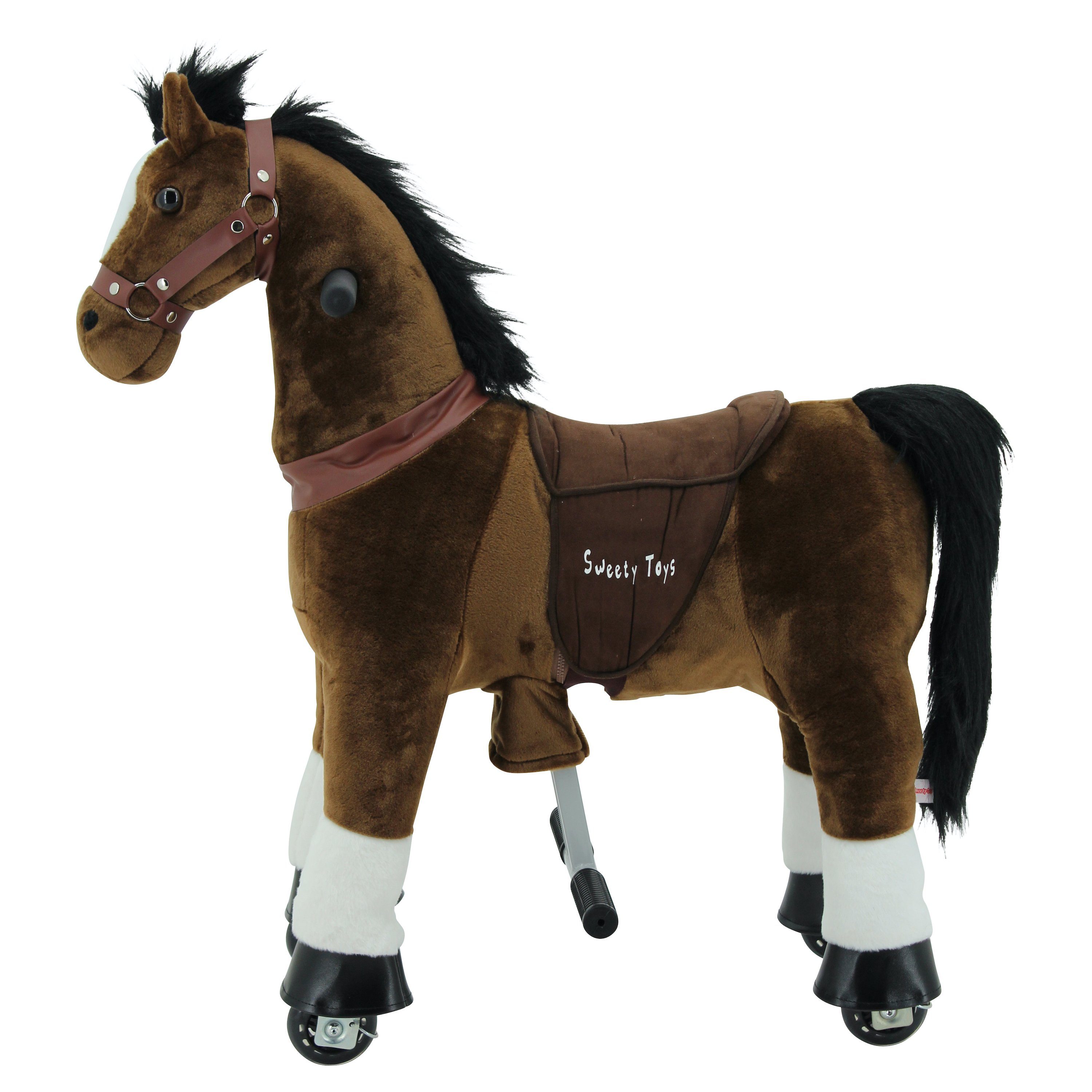 Sweety-Toys Reittier Sweety Toys 7271 Reittier Pferd CHOCOLATE auf Rollen für 3 bis 6 Jahre
