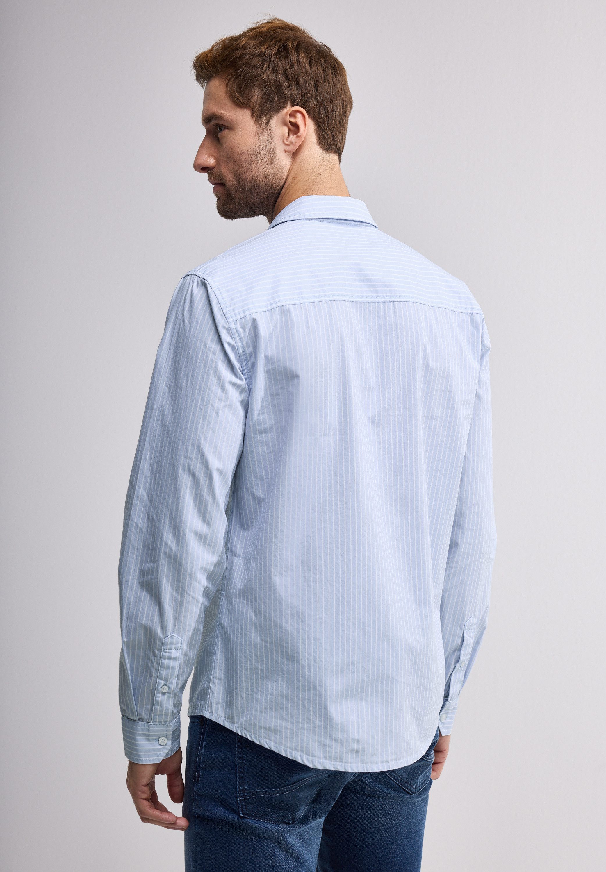 STREET ONE MEN Langarmhemd, aus reiner Baumwolle günstig online kaufen