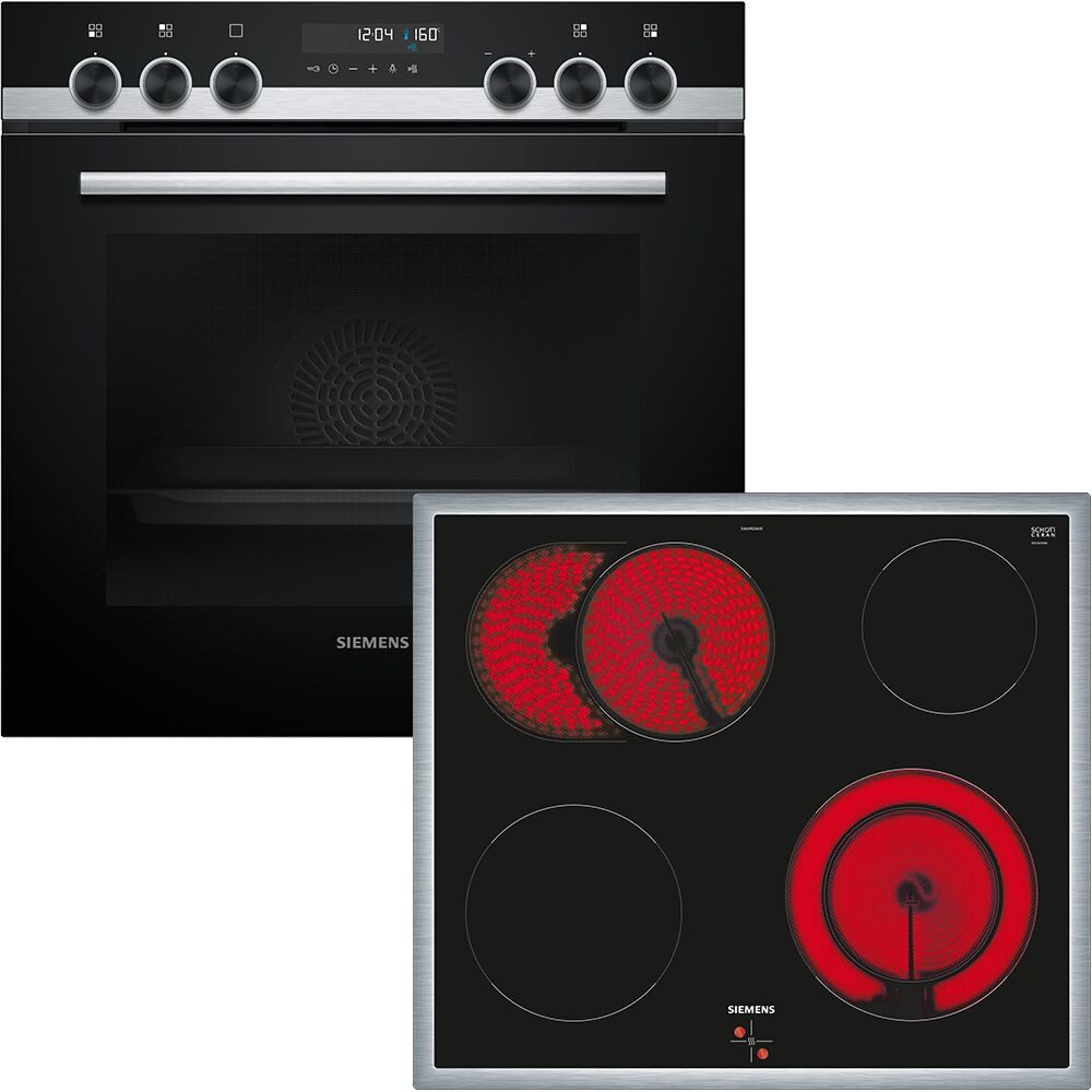 SIEMENS Elektro-Herd-Set PQ521KB11, mit Backwagen, Backwagen mit ausziehbarer Tür für bequemes Kochen & Backen