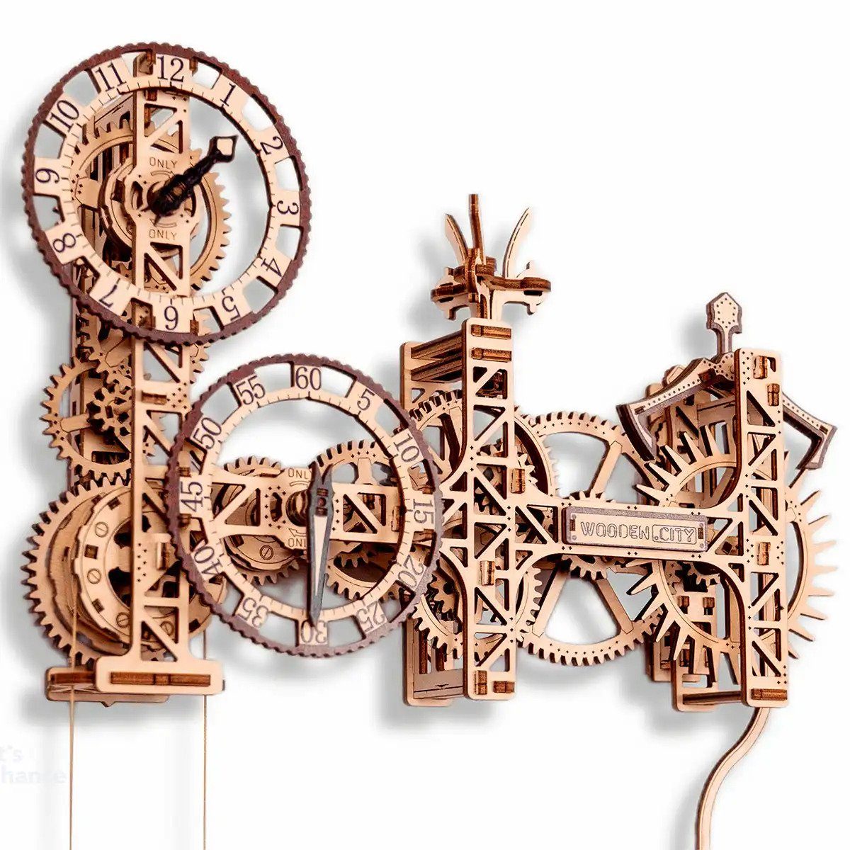 Puzzleteile Deko, Modellbausatz City 3D-Puzzle Steampunk 269 Wanduhr Wooden Holzpuzzle