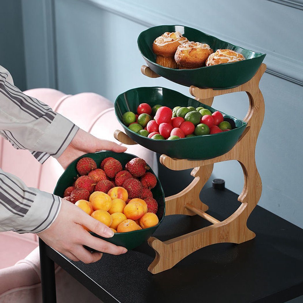 Haushalt, für Obstkiste, Plastik Holz Tortenplatte Obstteller den TUABUR getrocknete 3-lagiger aus