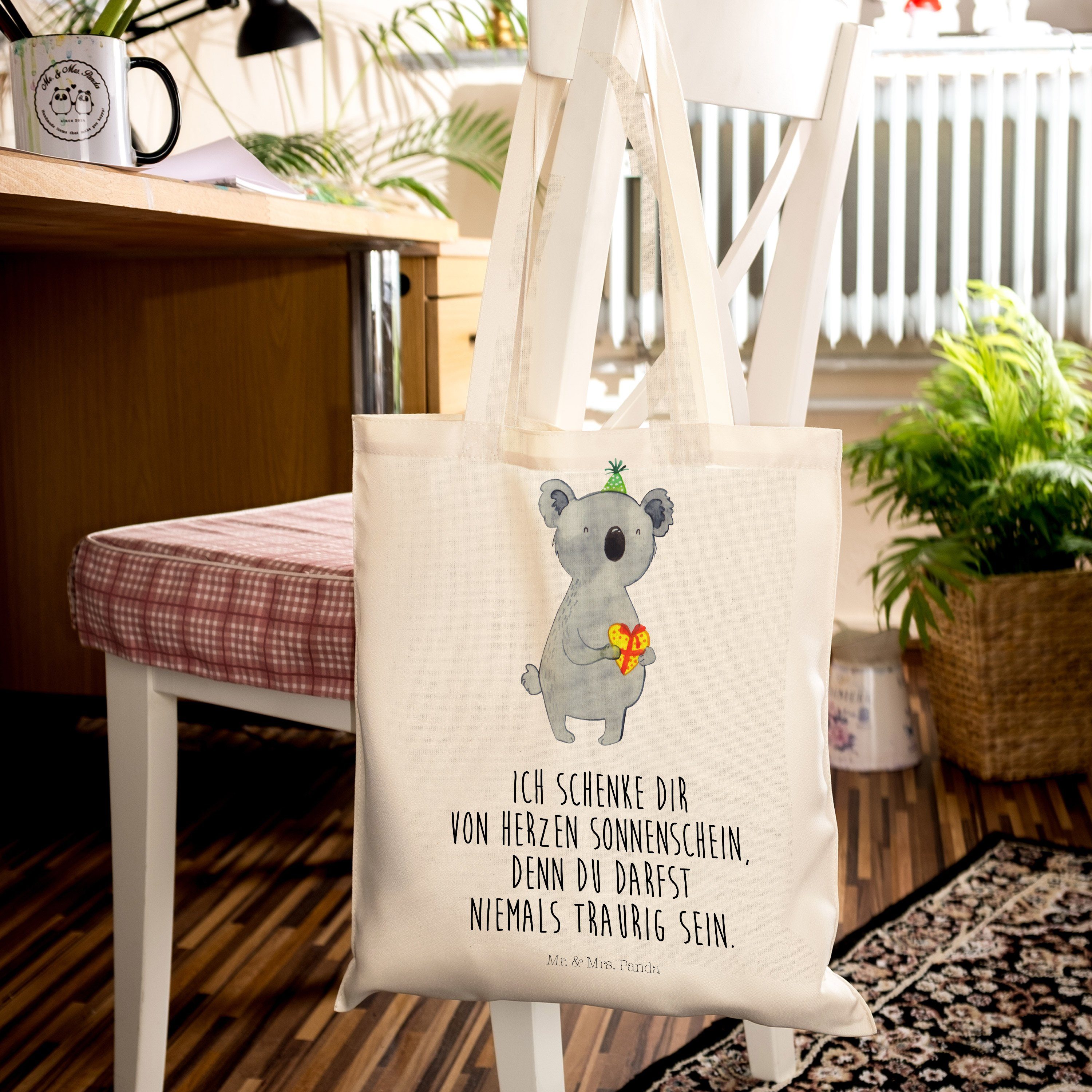 Mr. & Mrs. (1-tlg) Beuteltasche, Koala Transparent - Geschenk - Tragetasche Panda Geburtst Einkaufstasche