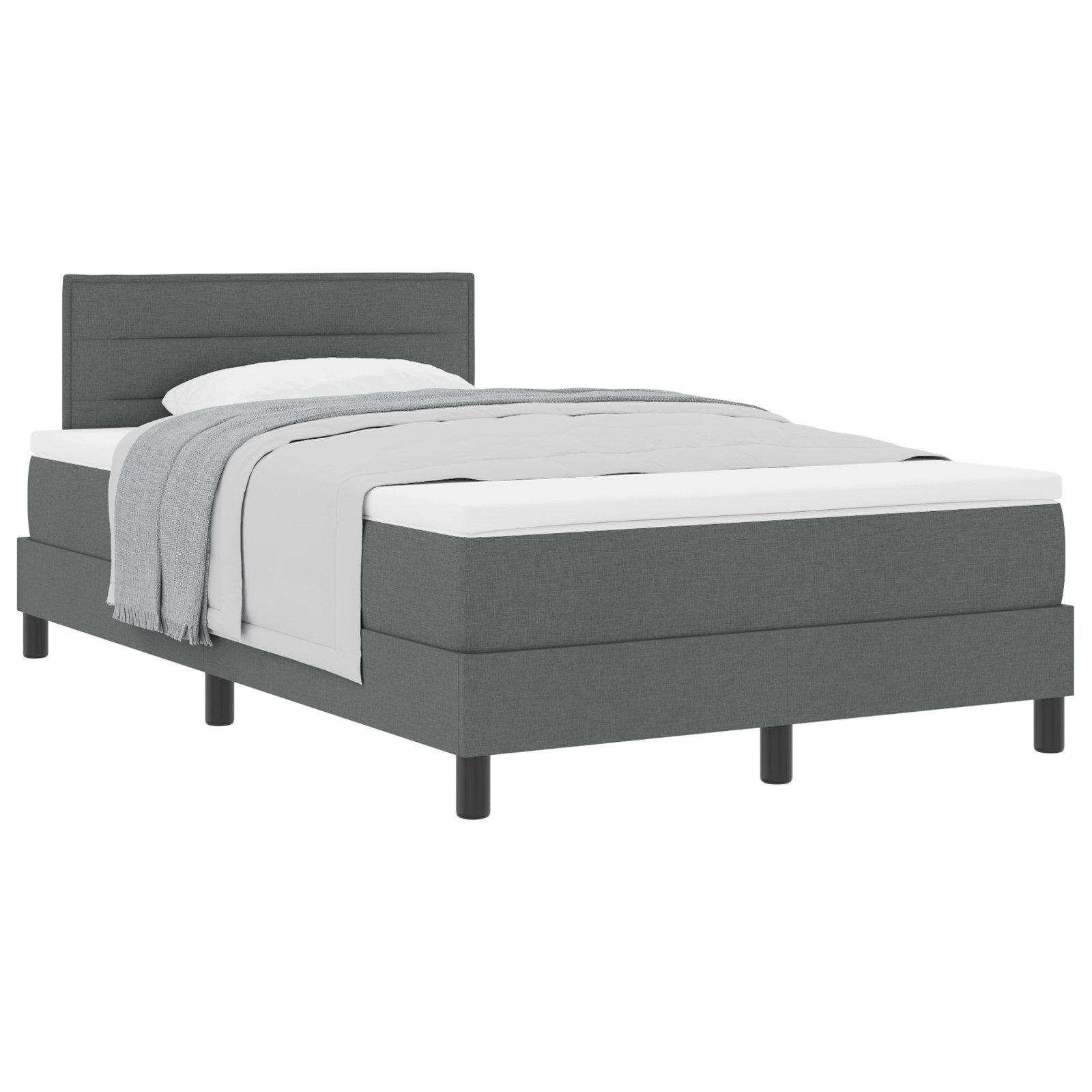 vidaXL Bett Boxspringbett mit Matratze Dunkelgrau günstig online kaufen