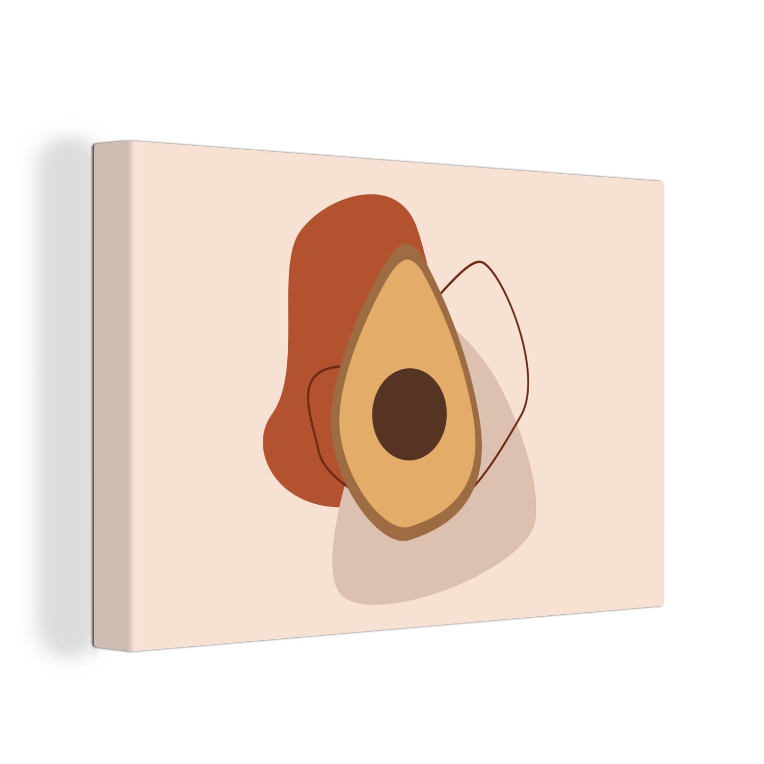 OneMillionCanvasses® Leinwandbild Sommer - Avocado - Braun, (1 St), Wandbild Leinwandbilder, Aufhängefertig, Wanddeko, 30x20 cm