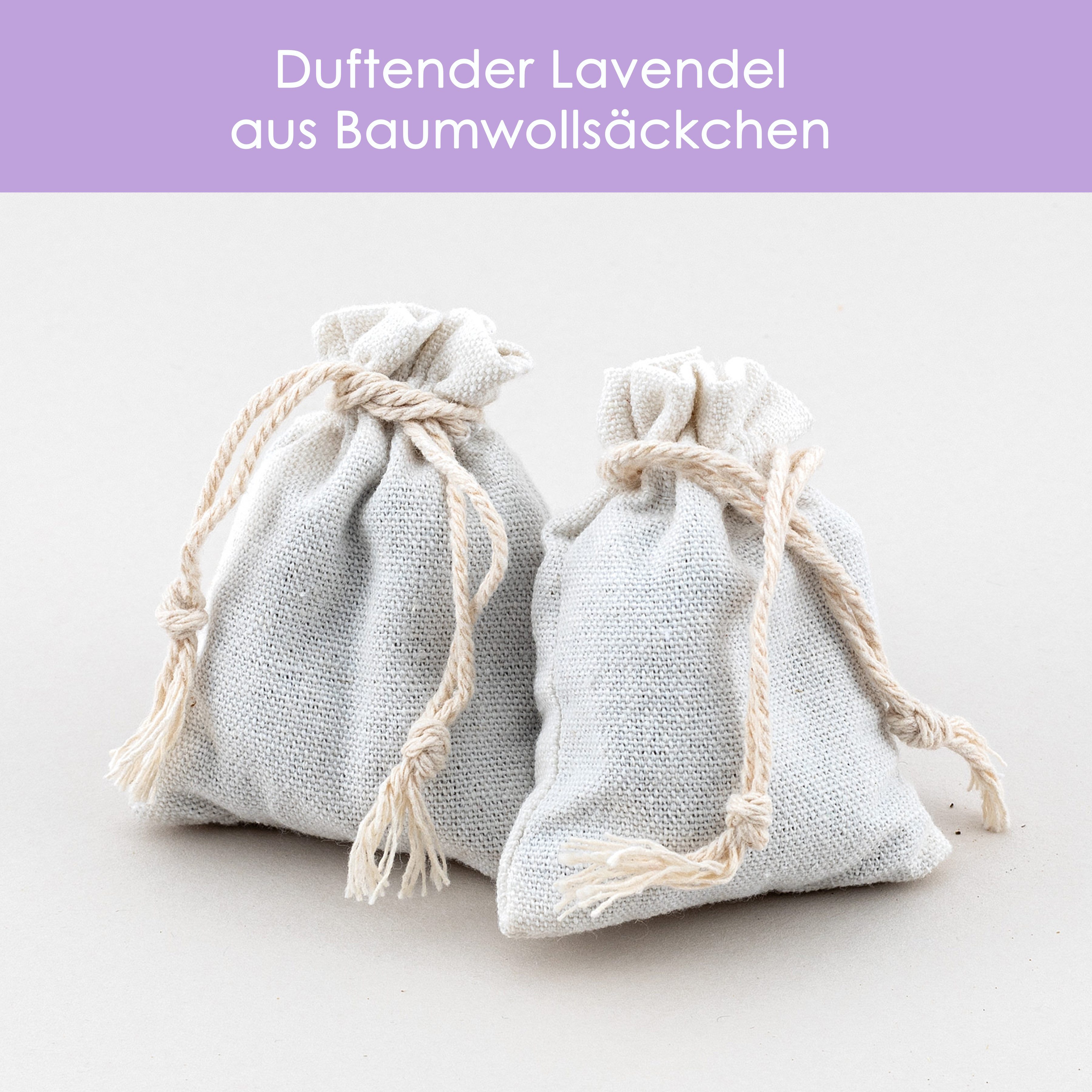 Hanseholz Lavendelkissen 12 Lavendelsäckchen aus Baumwolle – 120g Lavendelblüten, 1-tlg.