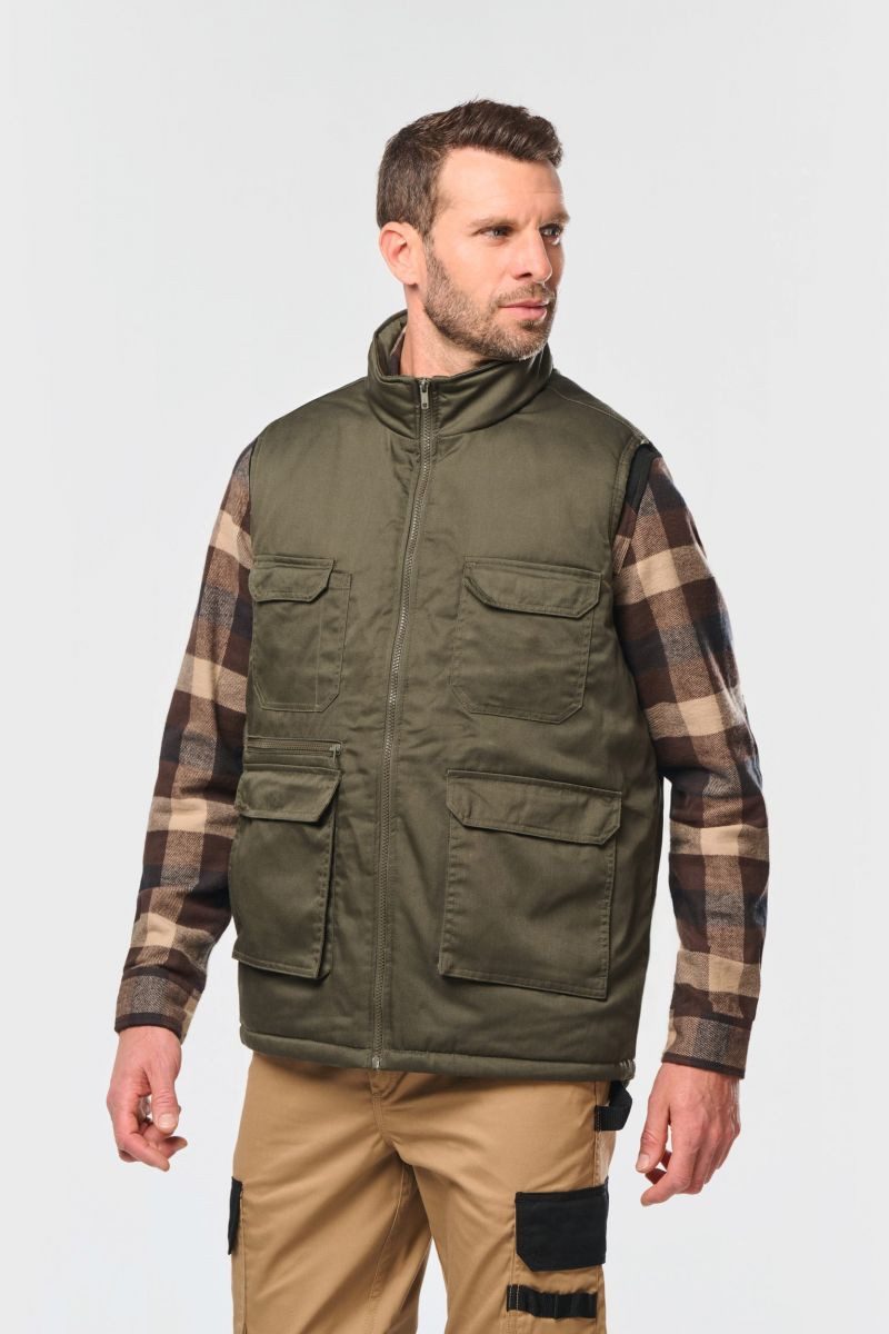 WK. Designed To Work Arbeitsweste Gefütterte Unisex-Weste aus Baumwollpolyester