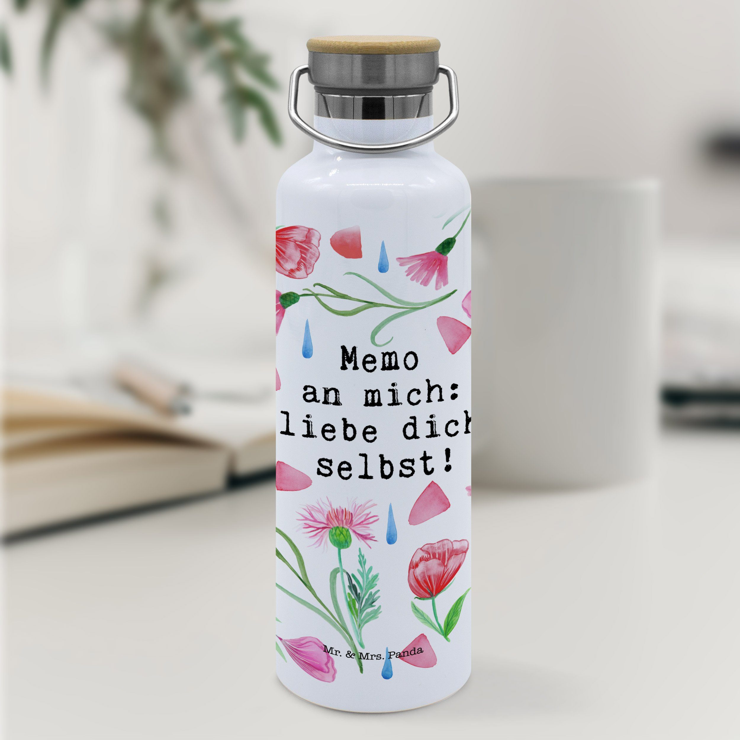 dich Sportflasch, Mr. & an Panda Mrs. Geschenk, - Abent selbst Weiß Mich - Feldflasche Liebe Memo