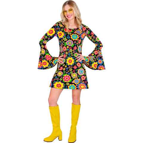 Widmann S.r.l. Kostüm Retro Damen Kleid 'Colorful Flowers', Mehrfarbig