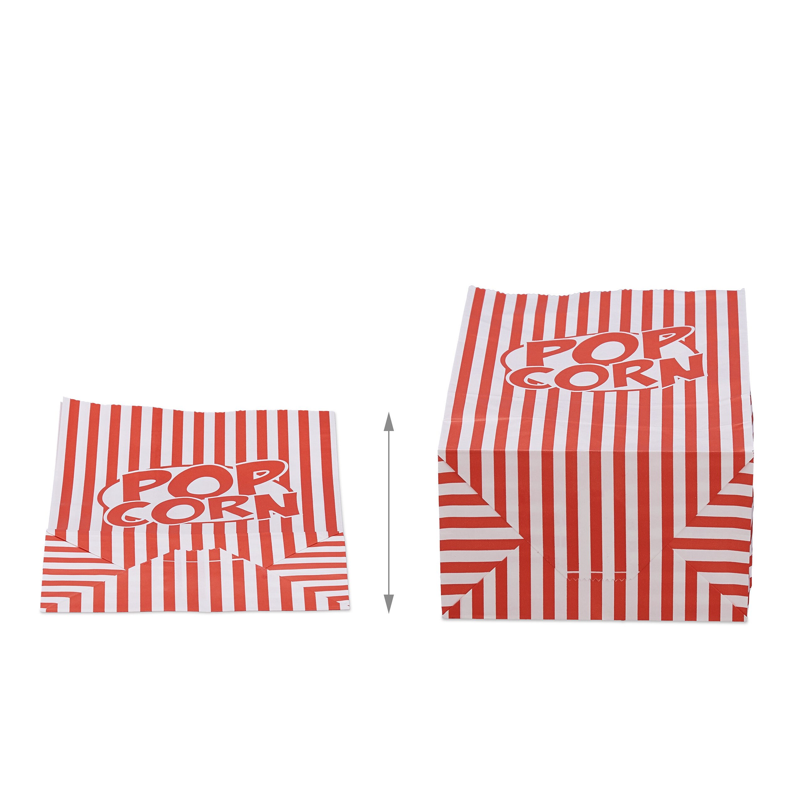 relaxdays Snackschale 300x Retro Popcorntüten, Papier, (100-tlg) – Bild 5 von 5