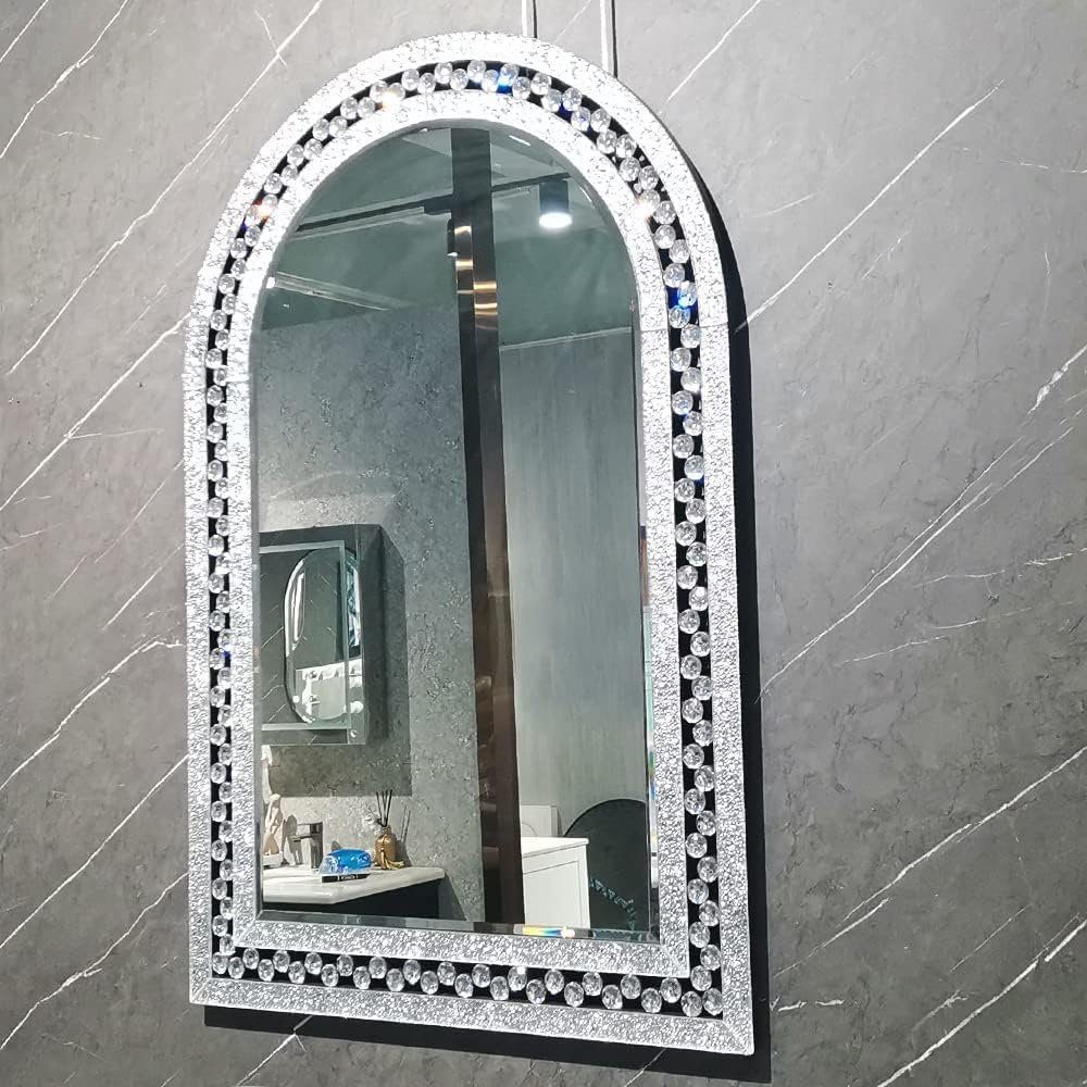 Spiegel (komplett, 90 CHENDE Wohnzimmer, Strasssteinen für Badezimmer dekorativer Schlafzimmer, Barockspiegel x Flur, mit 60cm), Wandspiegel