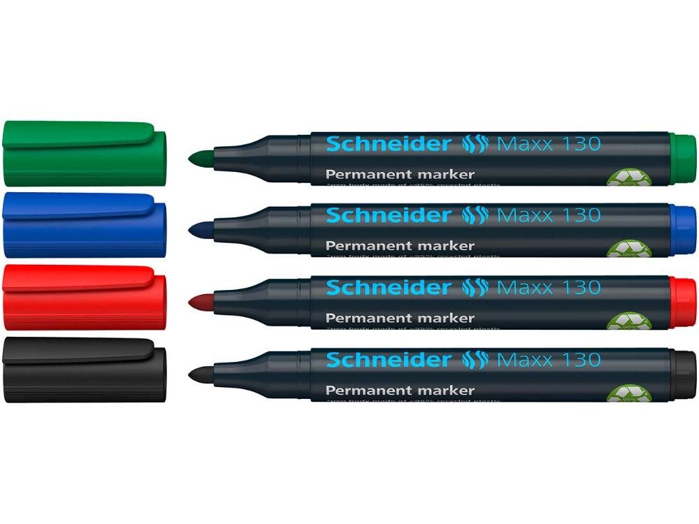 Schneider Permanentmarker Schneider Permanent-Marker 'Maxx 130' farbsortiert, (4-tlg)