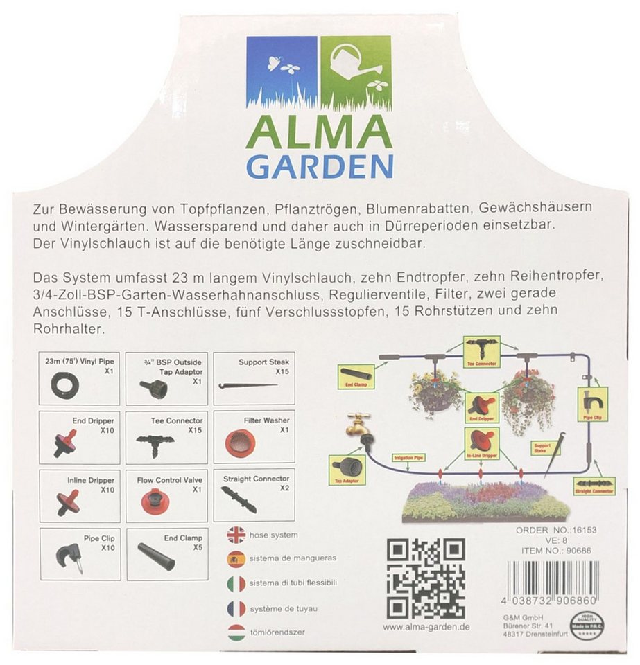 Thumbnail - Alma Garden Bewässerungssystem Mikro-Bewässerungssystem Tropfschlauch Gartenschlauch Pflanzen Blumen