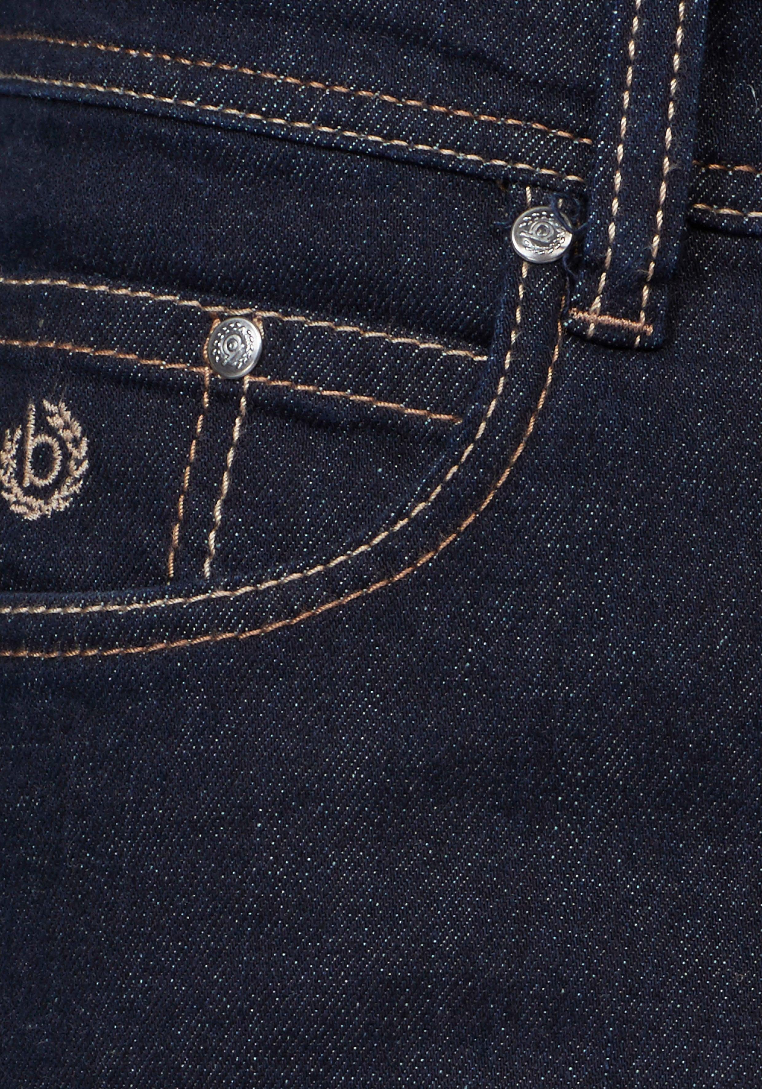bugatti darkblue Regular-fit, Regular-fit-Jeans Kontrastnähte 2farbige
