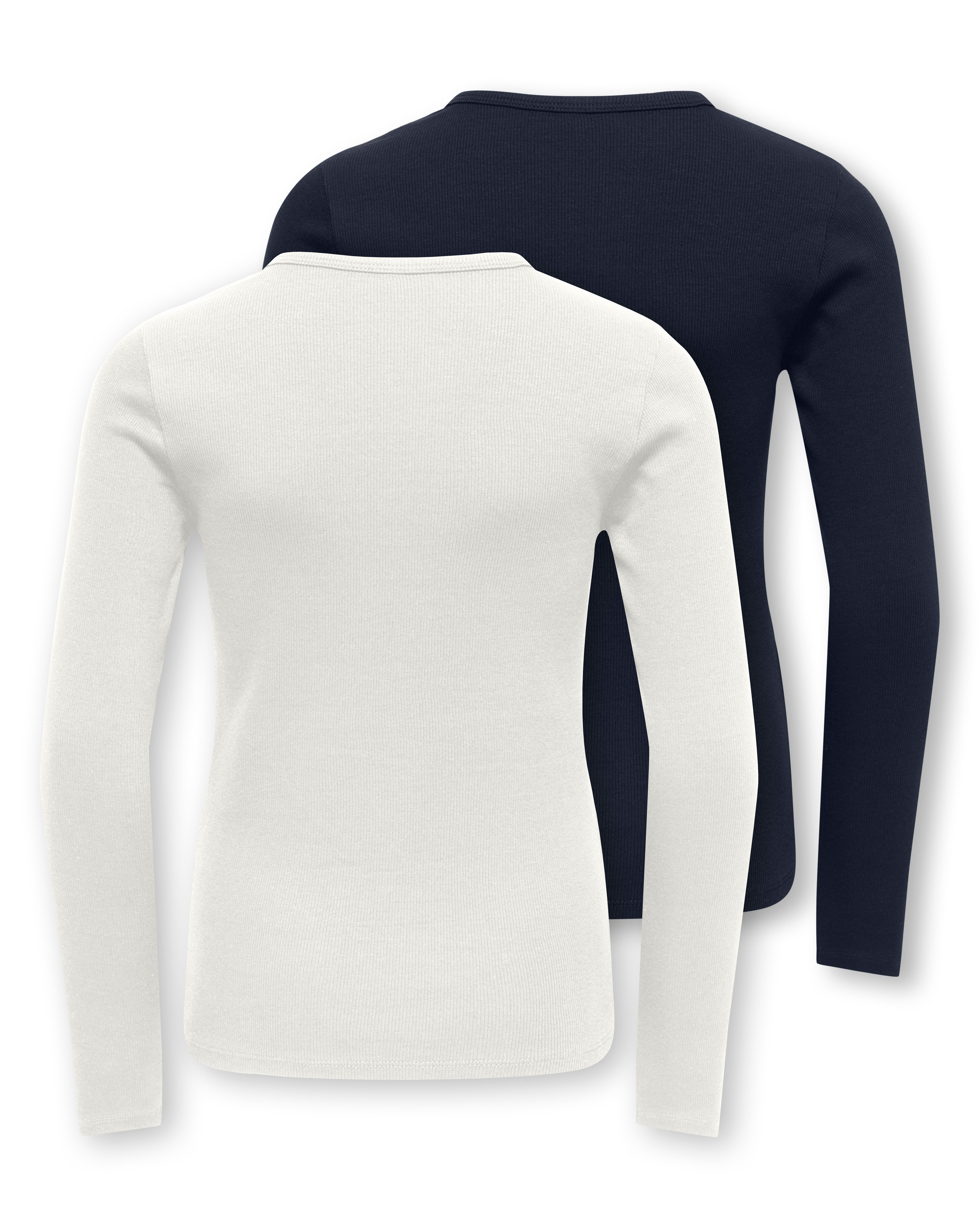 KIDS ONLY Langarmshirt KOGLUCKY L/S O NECK TOP JRS 2-PACK (Packung, 2-tlg)
