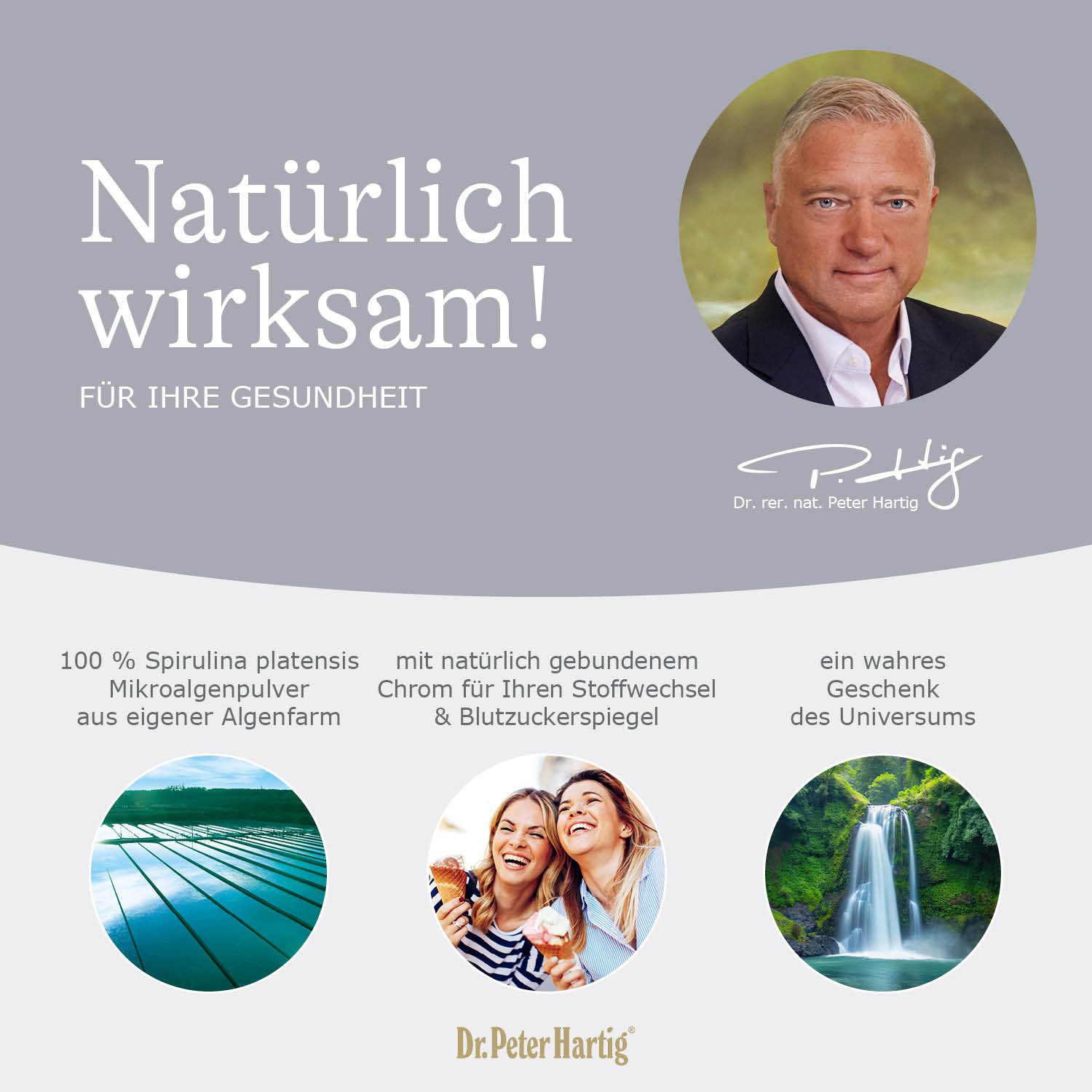Dr. Peter Hartig Spirulina Chrom, unterstützt Stoffwechsel und Blutzuckerspiegel Presslinge, 550 Presslinge, 6-Monats-Vorrat, à 110 g