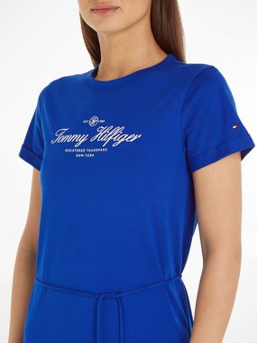 Tommy Hilfiger Shirtkleid 1985 REG C-NK SHORT DRESS SS Strandkleid, Sommerkleid mit Tailienband, Kurzarm, Luftig Leicht