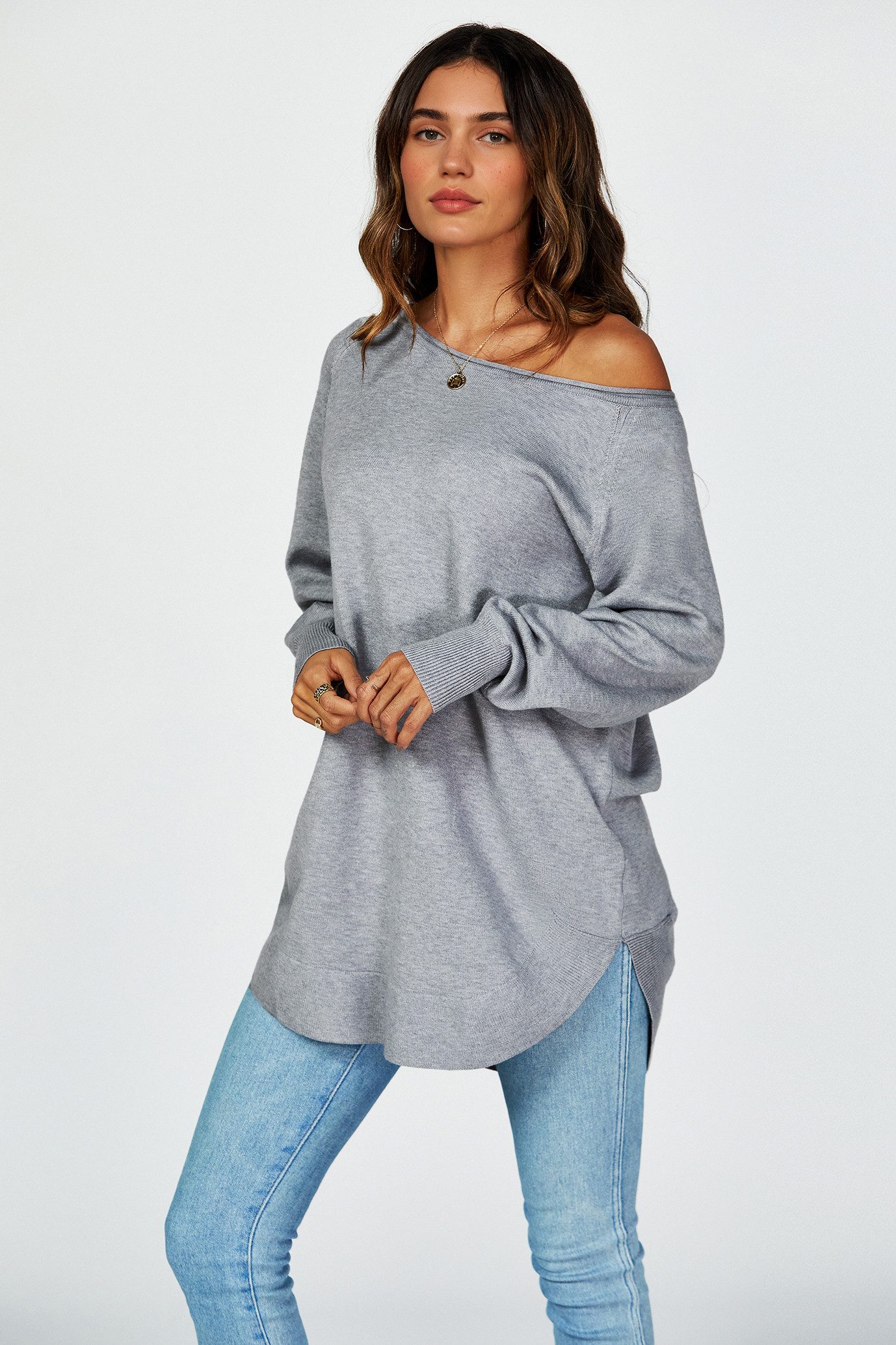 Longpullover Damen Longpullover Oversize Strickpullover für Herbst/Winter, Onesize