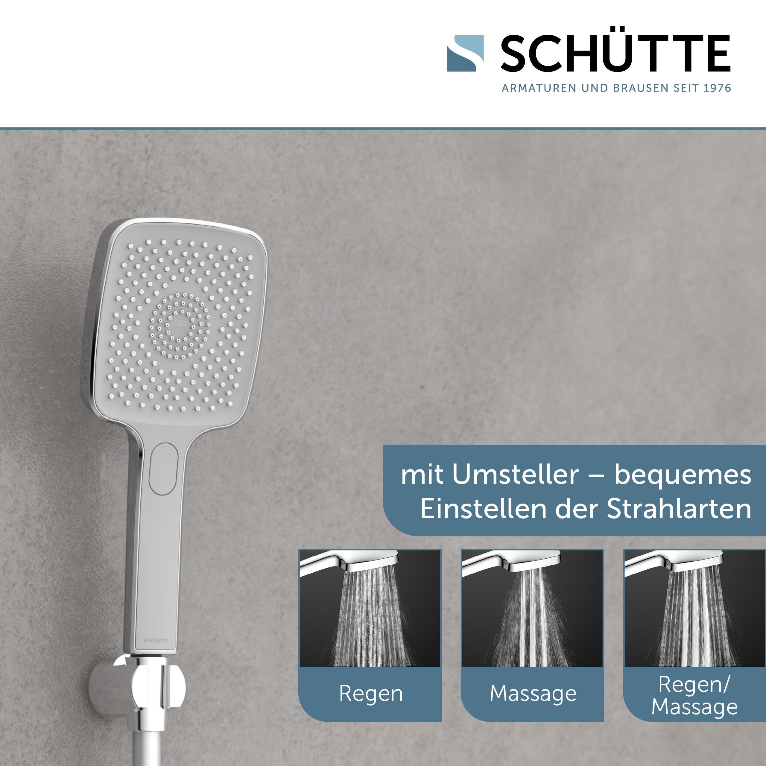 Schütte Handbrause HAWAII, 3-fach verstellbar, mit Antikalknoppen, wassersparend, rund