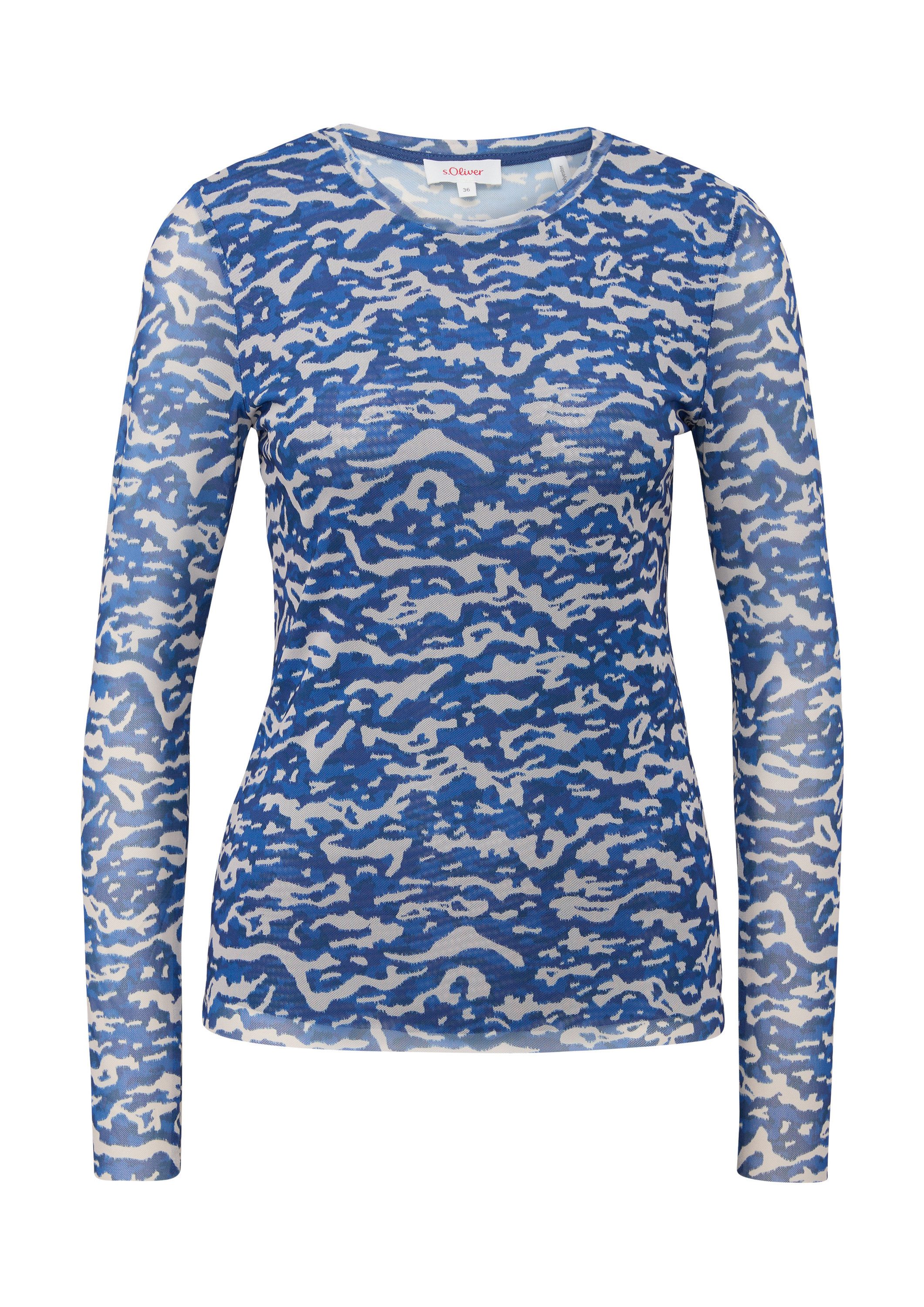 s.Oliver Langarmshirt T-Shirt Langarmshirt aus Mesh günstig online kaufen