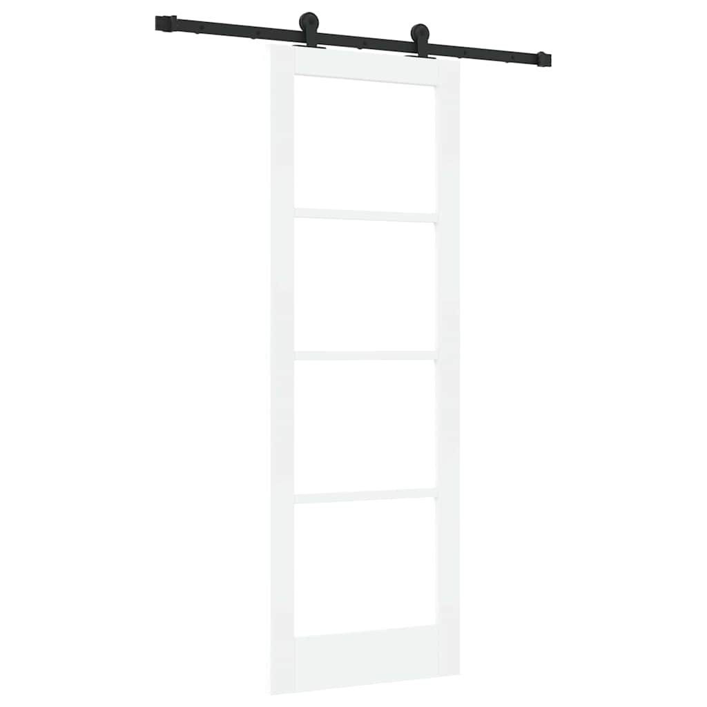vidaXL Haustür Schiebetür ORKDAL Weiß 73,5 x 211 cm Holz und Metall (1-St)