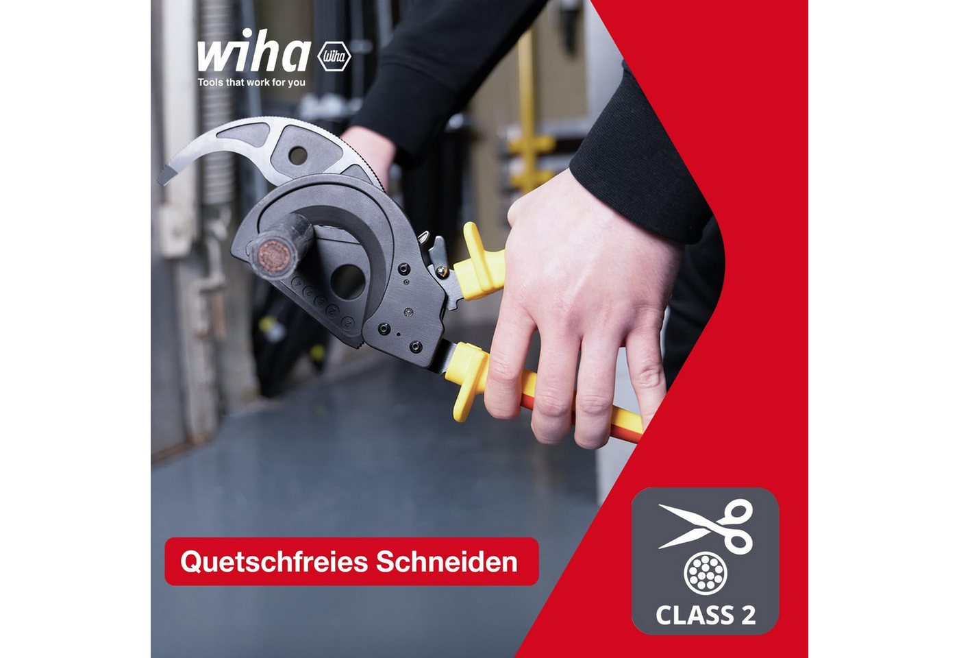 Thumbnail - Wiha Seitenschneider Kabelschneider (46675), Ratschenkabelschneider für Cu- und AI-Kabel, bis 500 mm²