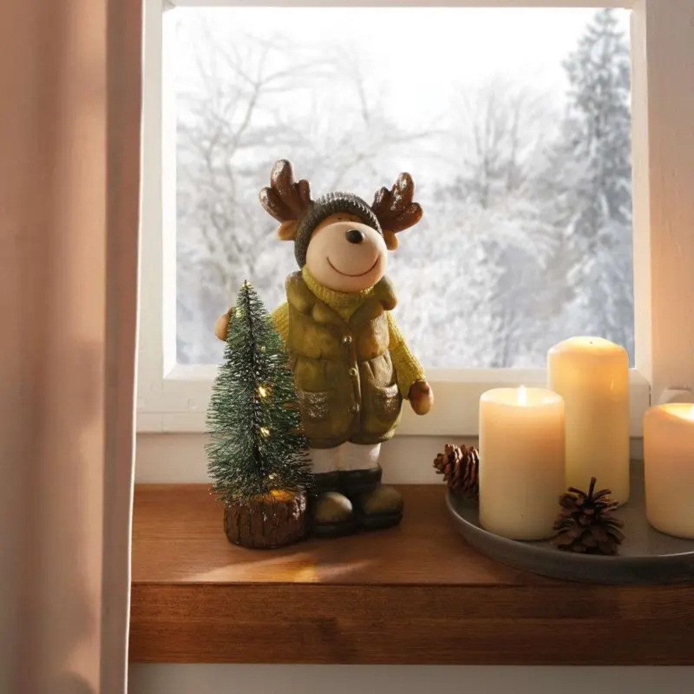Home-trends24.de LED Dekofigur Elch Tannenbaum Deko LED Figur Höhe 25 cm We günstig online kaufen