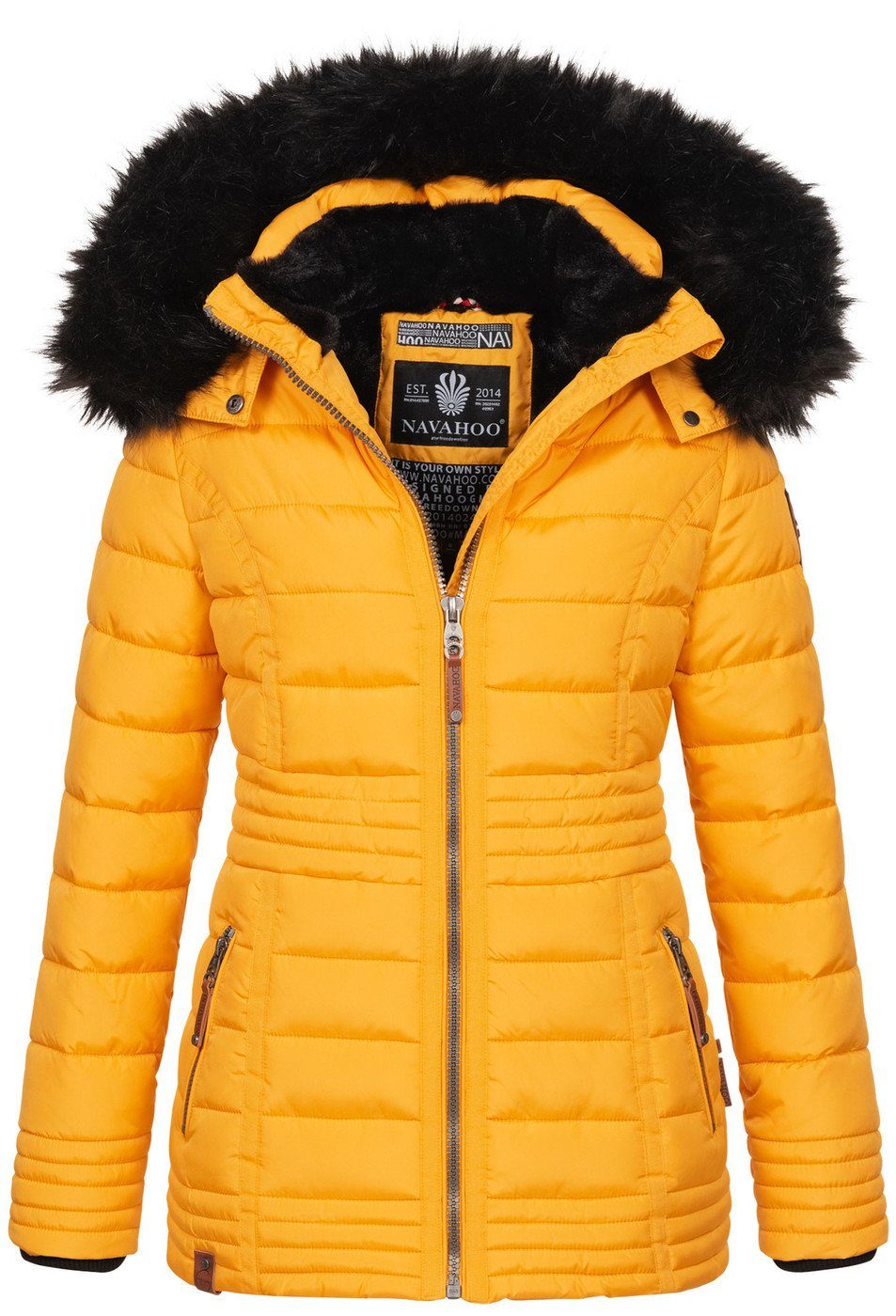 Navahoo Winterjacke Umay Pri mit kuschligem Teddyfell und abnehmbarer Kapuze