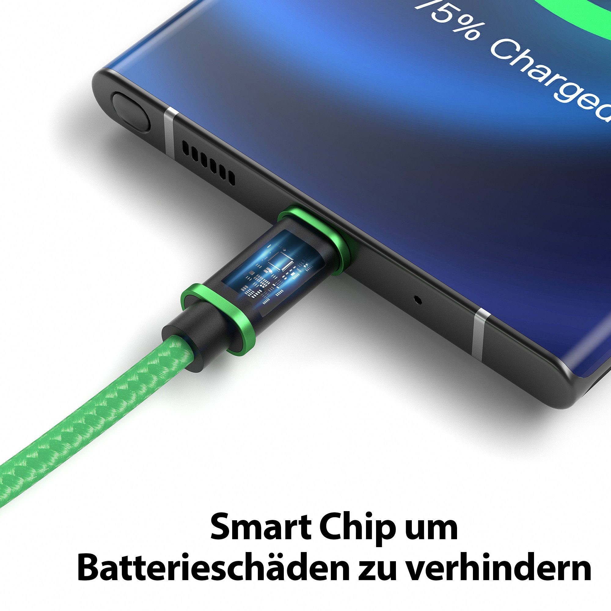 JAMEGA USB-C Datenkabel Ladekabel für Samsung Apple iPhone Huawei Xiaomi uvm. USB-Kabel, USB Typ A, USB Typ C, (300 cm) – Bild 5 von 5