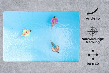 MuchoWow Gaming Mauspad Sommer - Wasser - Schwimmband (1-St), Büro für Tastatur und Maus, Mousepad Gaming, 90x60 cm, XXL, Großes