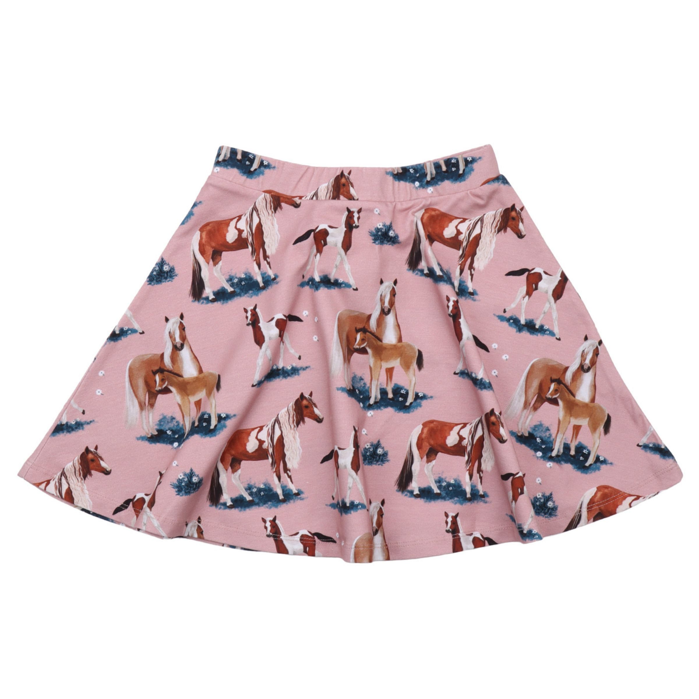 Walkiddy A-Linien-Rock Walkiddy Rock Rosa Horses Pferde Alloverprint 116