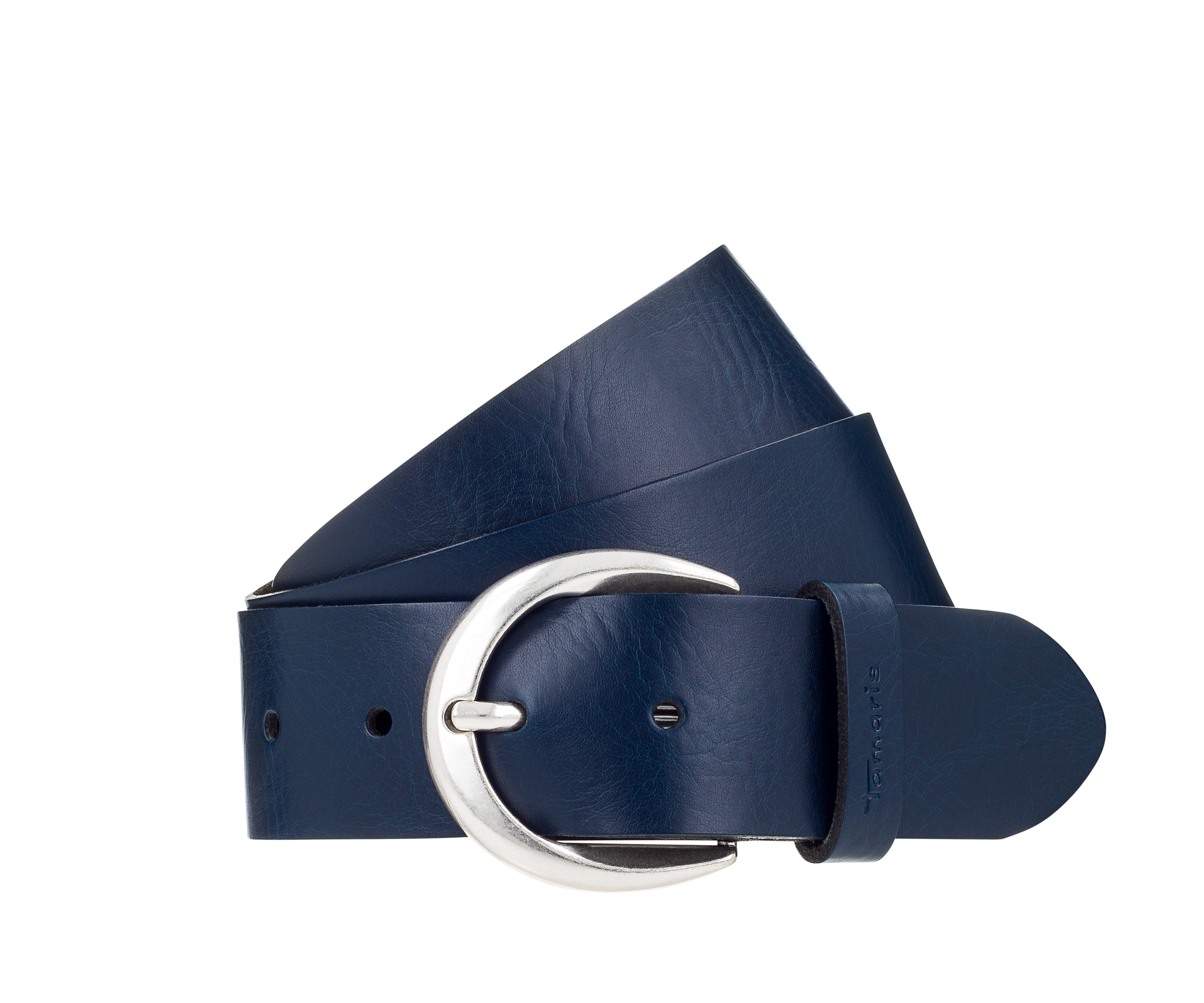 Tamaris Ledergürtel Charlotte Silver mit Logoschriftzug auf der Gürtelschlaufe, Basic-Style