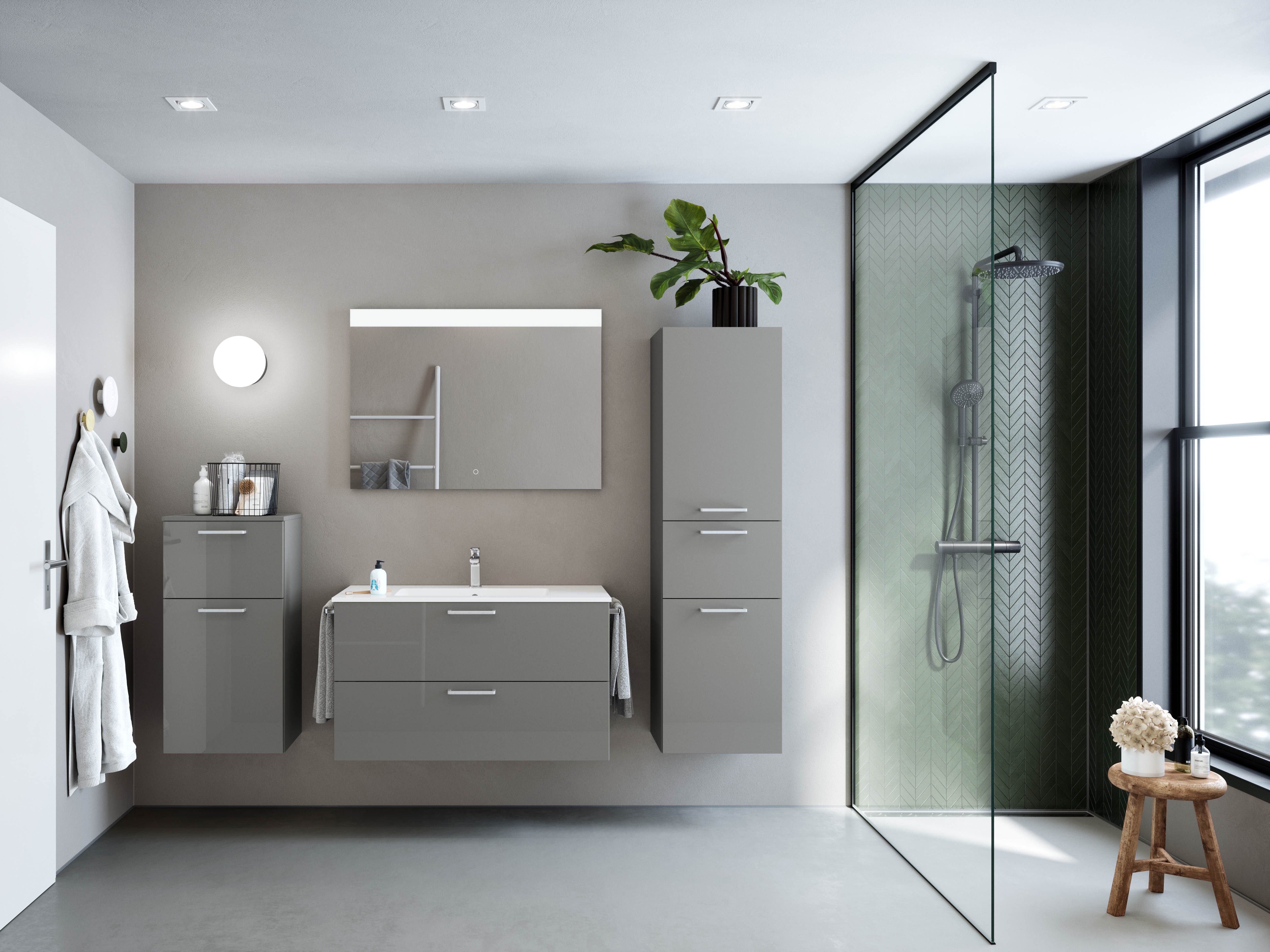 nobilia® Badmöbel-Set Tolvina, (4-St., vormontiert, mit günstig online kaufen