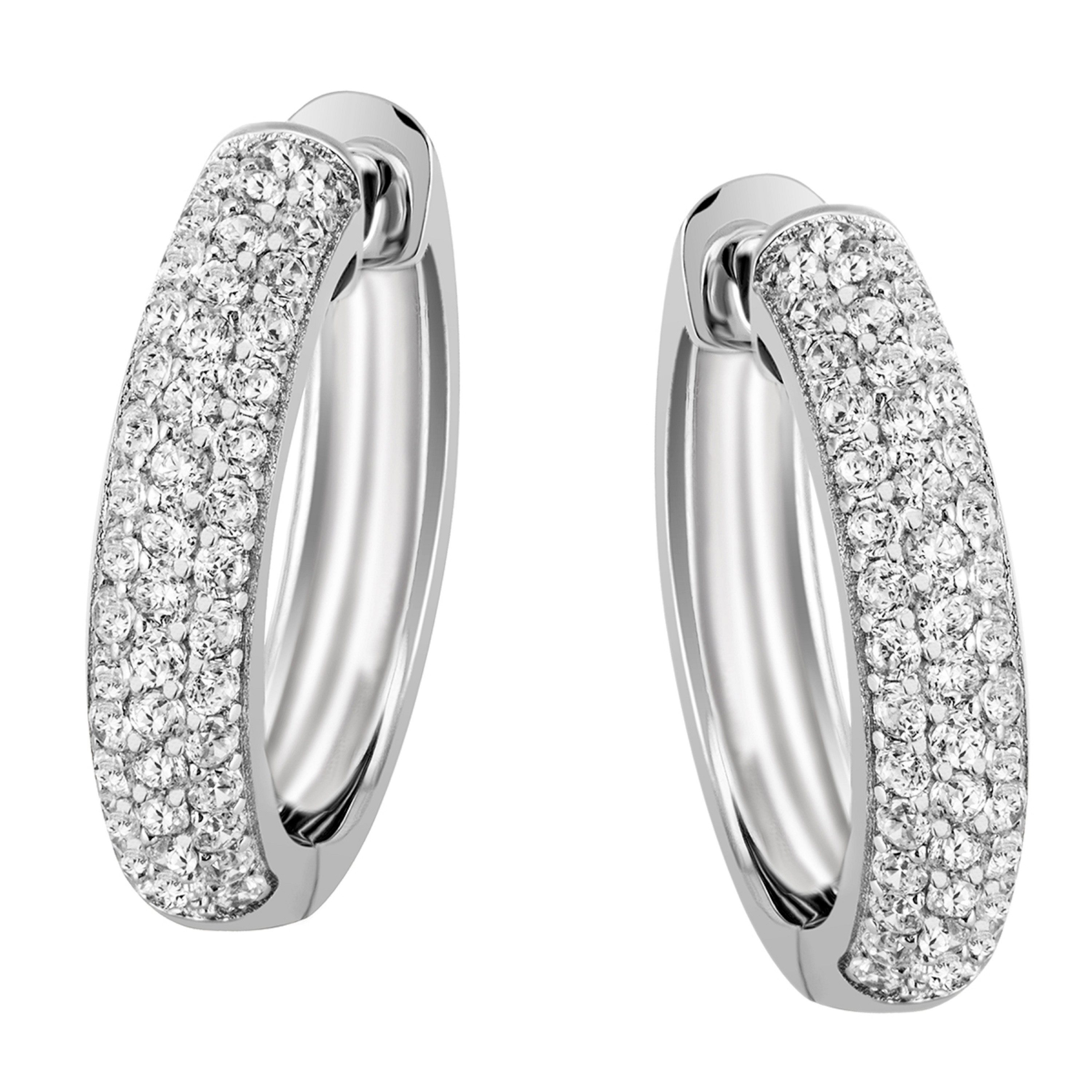 Paar Creolen Schmuck Geschenk Silber 925 Ohrschmuck Ohrringe