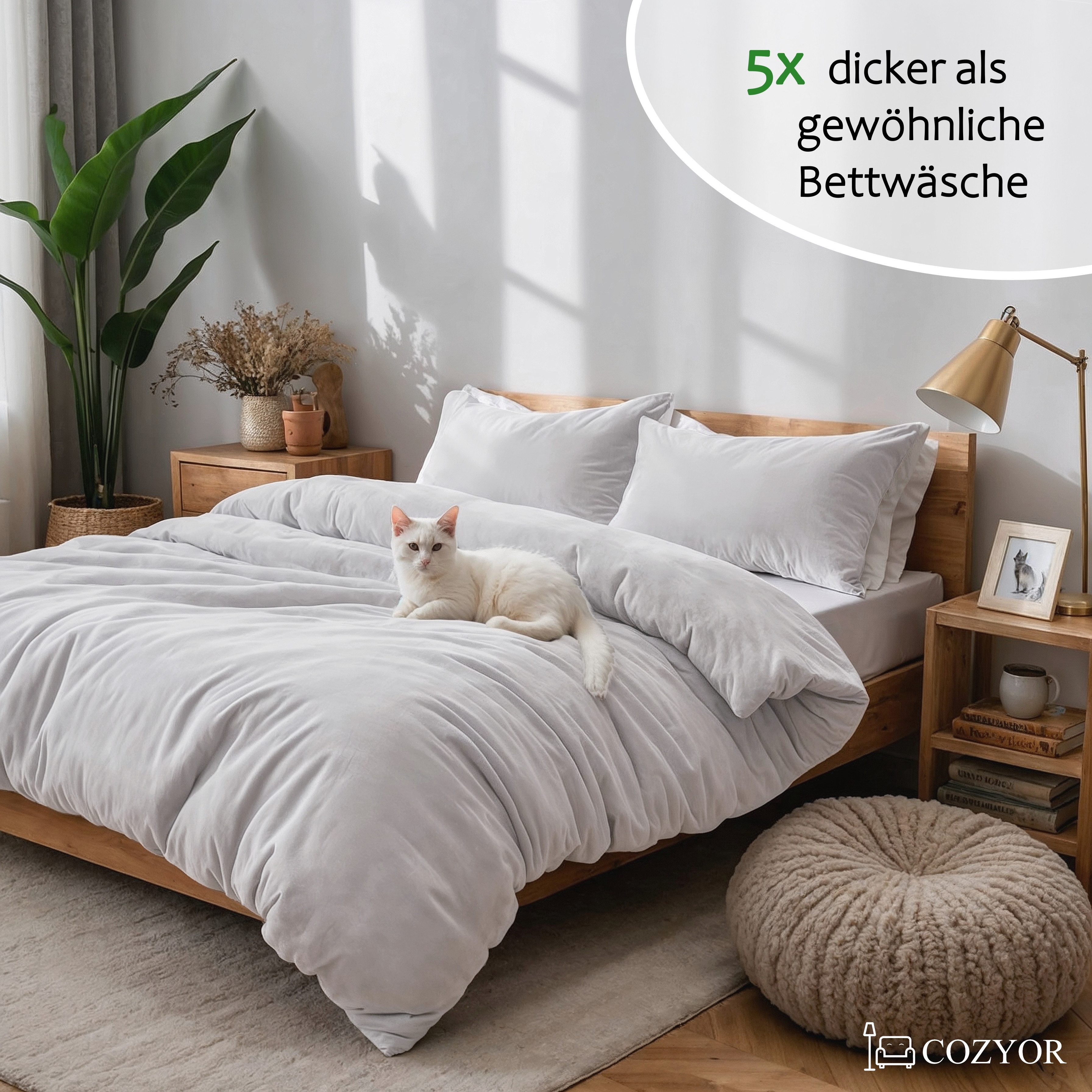 Cozyor Bettwäsche Kuschelbettwäsche flauschig warmer Teddy Plüsch, Biber, W günstig online kaufen
