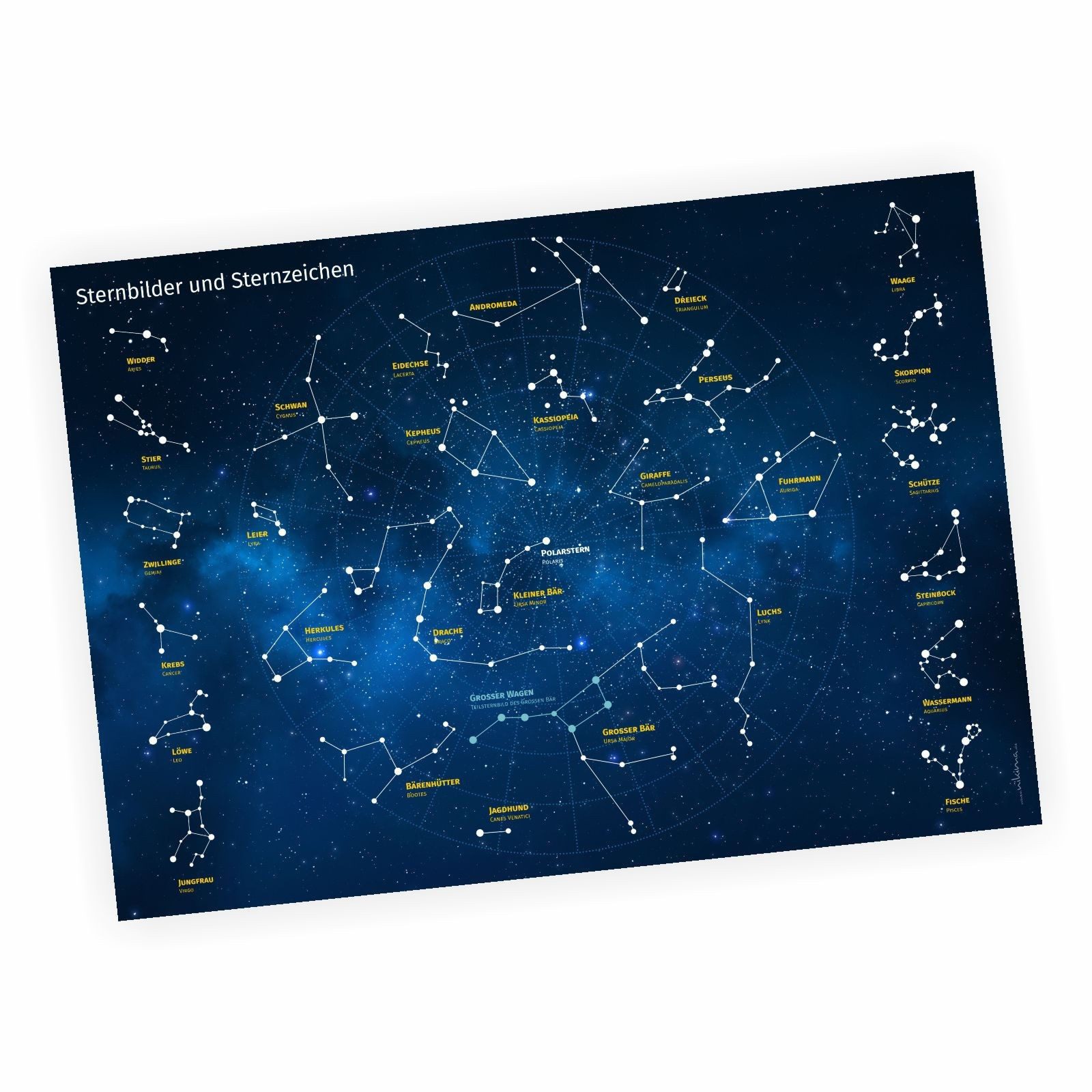 nikima Poster Kinder Lernposter Sternbilder und Sternzeichen - DIN A3 - 420 günstig online kaufen