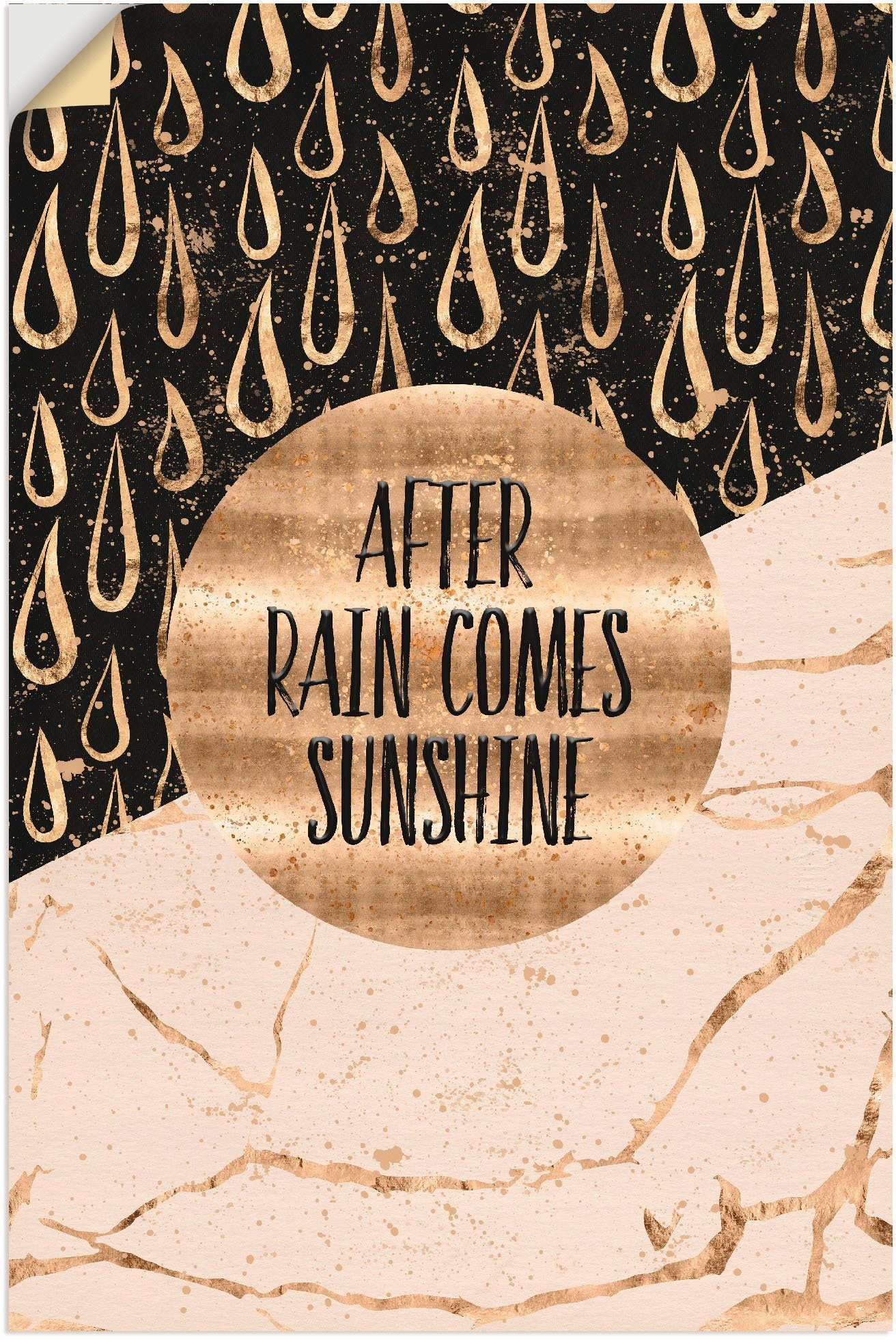 Artland Wandbild Nach Regen kommt Sonnenschein, Sprüche & Texte (1 St), als  Leinwandbild, Wandaufkleber in verschied. Größen | Poster