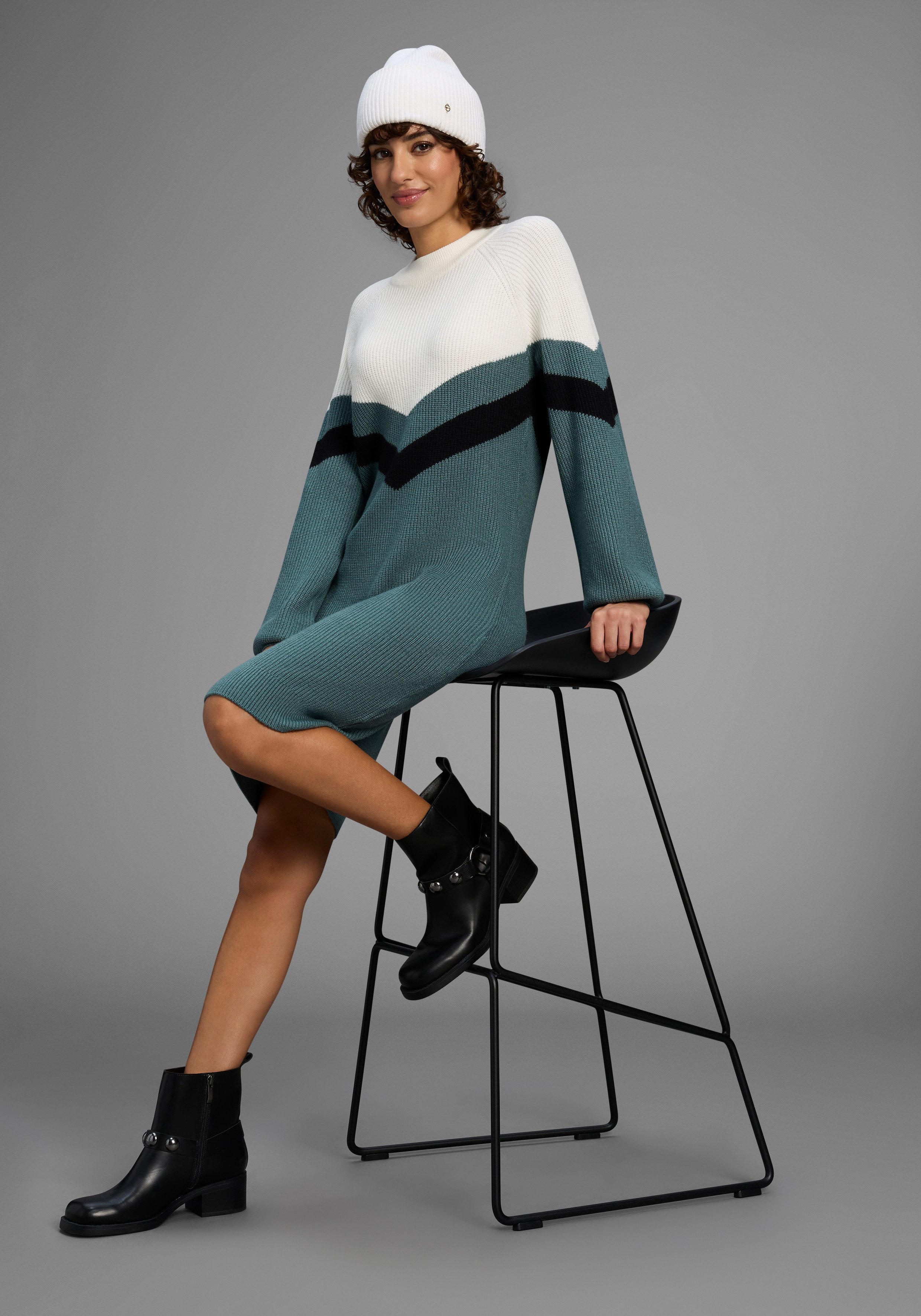 Laura Scott Strickkleid mit Streifenmuster aus günstig online kaufen