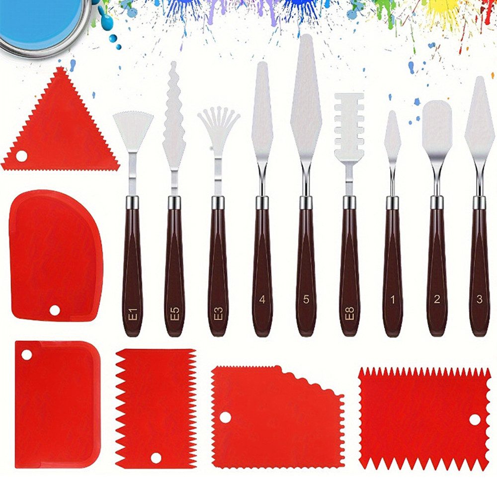 Flexspachtel Palettenmesser Set 15 Stück Malspachtel Edelstahl Langlebig Rostfrei