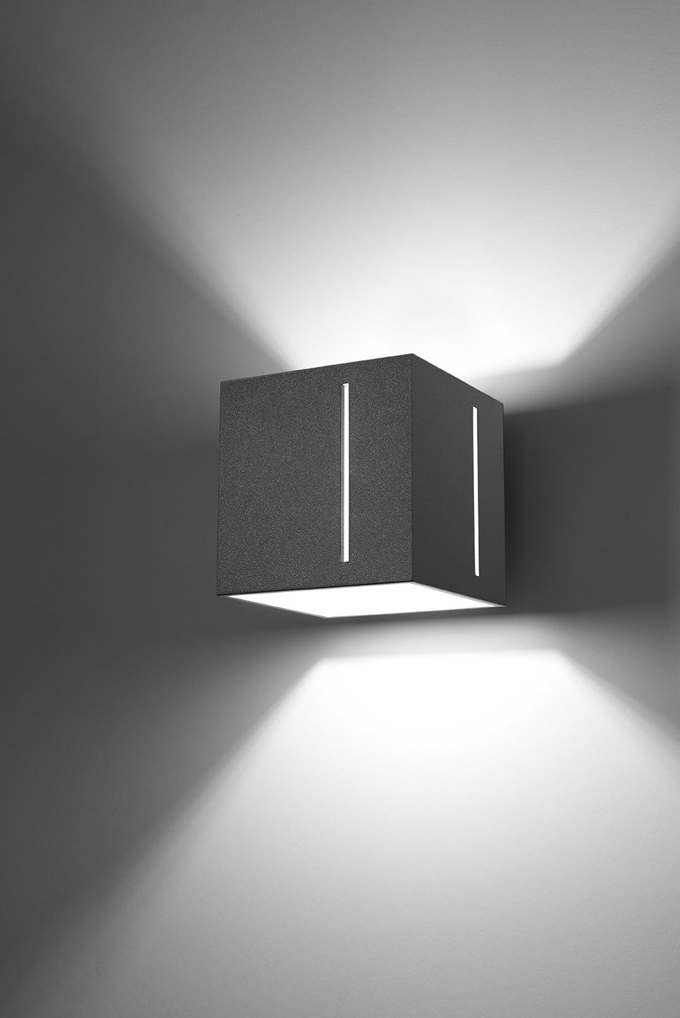 wechselbar, kompakt FUFIA, Grau Warmweiß, eckig B:10cm Modern Wandlampe Flur Aluminium Licht-Erlebnisse LED Wandleuchte Wohnzimmer