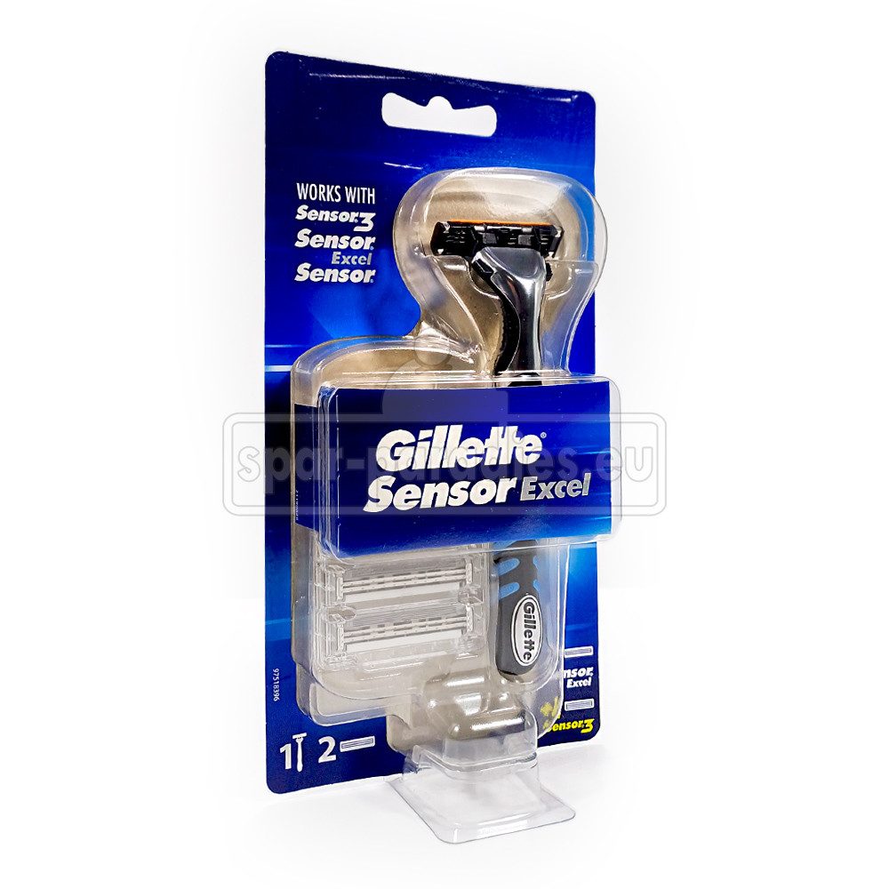 Gillette Rasierklingen Gillette Sensor Excel Rasierer + 2 Ersatzklingen, 3-tlg., mit aufschäumenden Hautconditioner