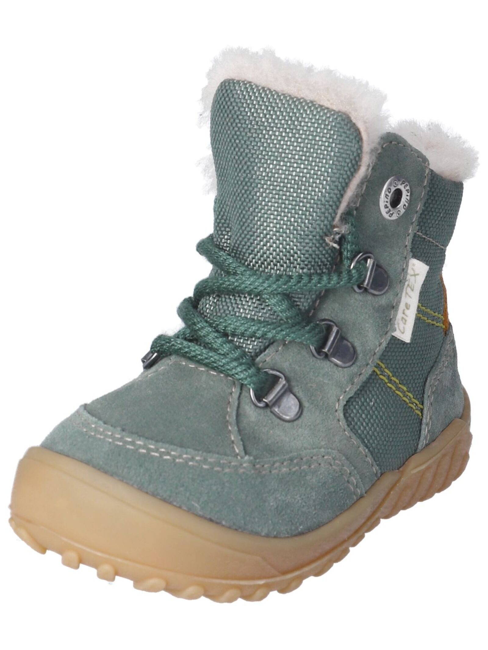Stiefelette Leder/Textil . Schnürstiefelette