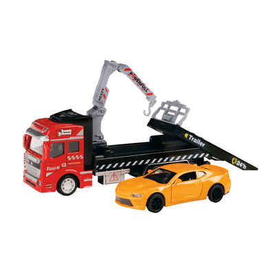 Toi-Toys Spielzeug-Auto Metal World Abschleppwagen mit Hebebühne & Auto, mit Rückzugsfunktion