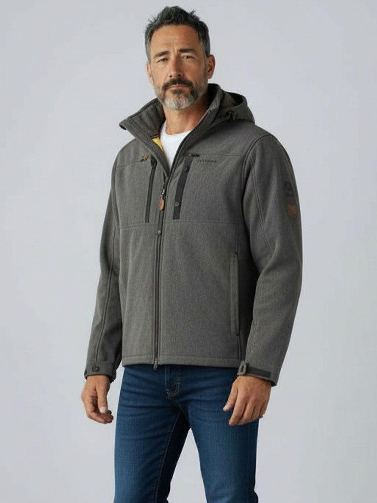 Dry Fashion Softshelljacke Usedom Herren Outdoor-Jacke Usedom mit Fleece-Innenfutter und flexible Kapuze