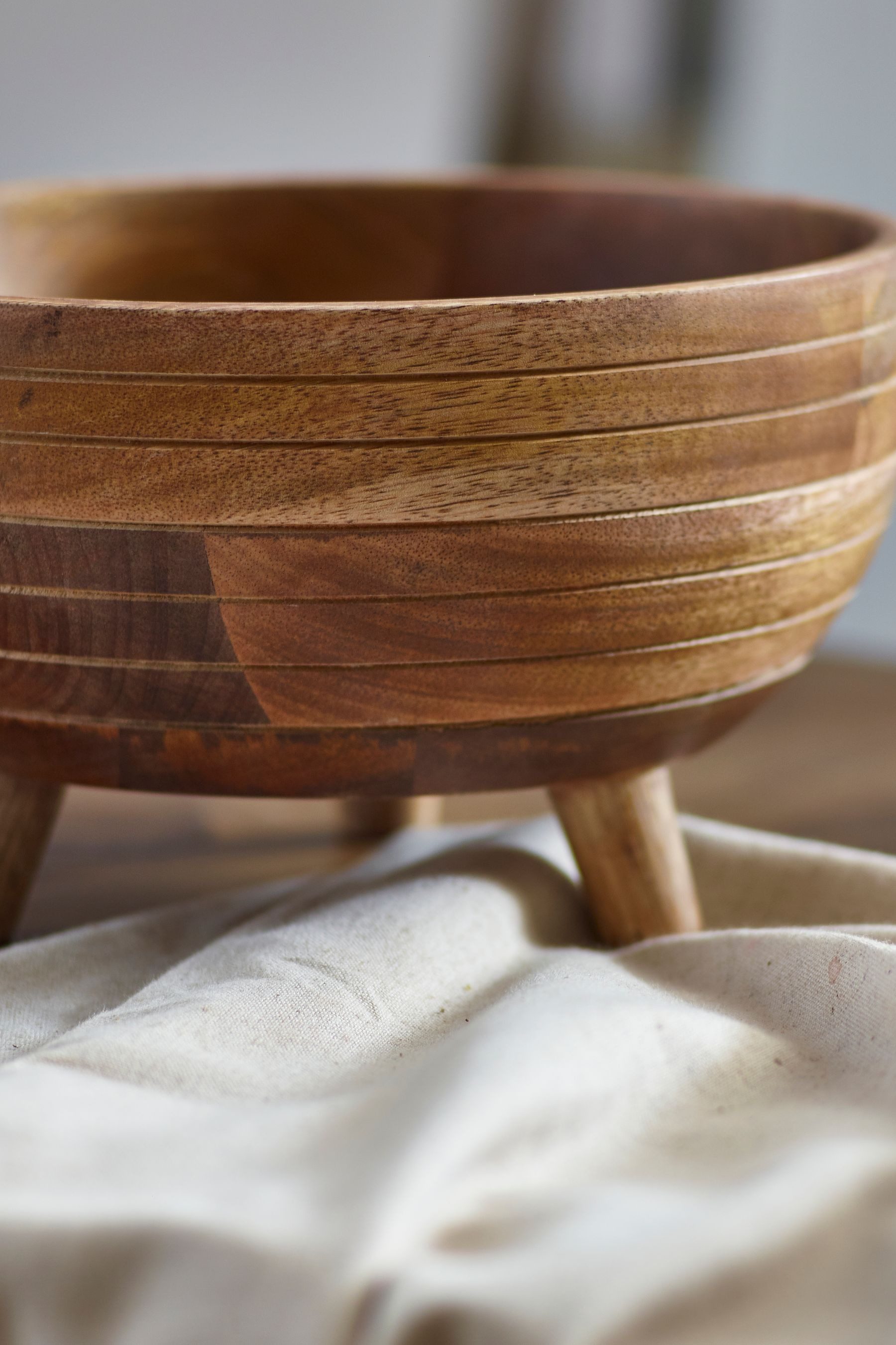 Next Obstschale Obstschale aus Mangoholz mit Fuß, Holz, (1-tlg)
